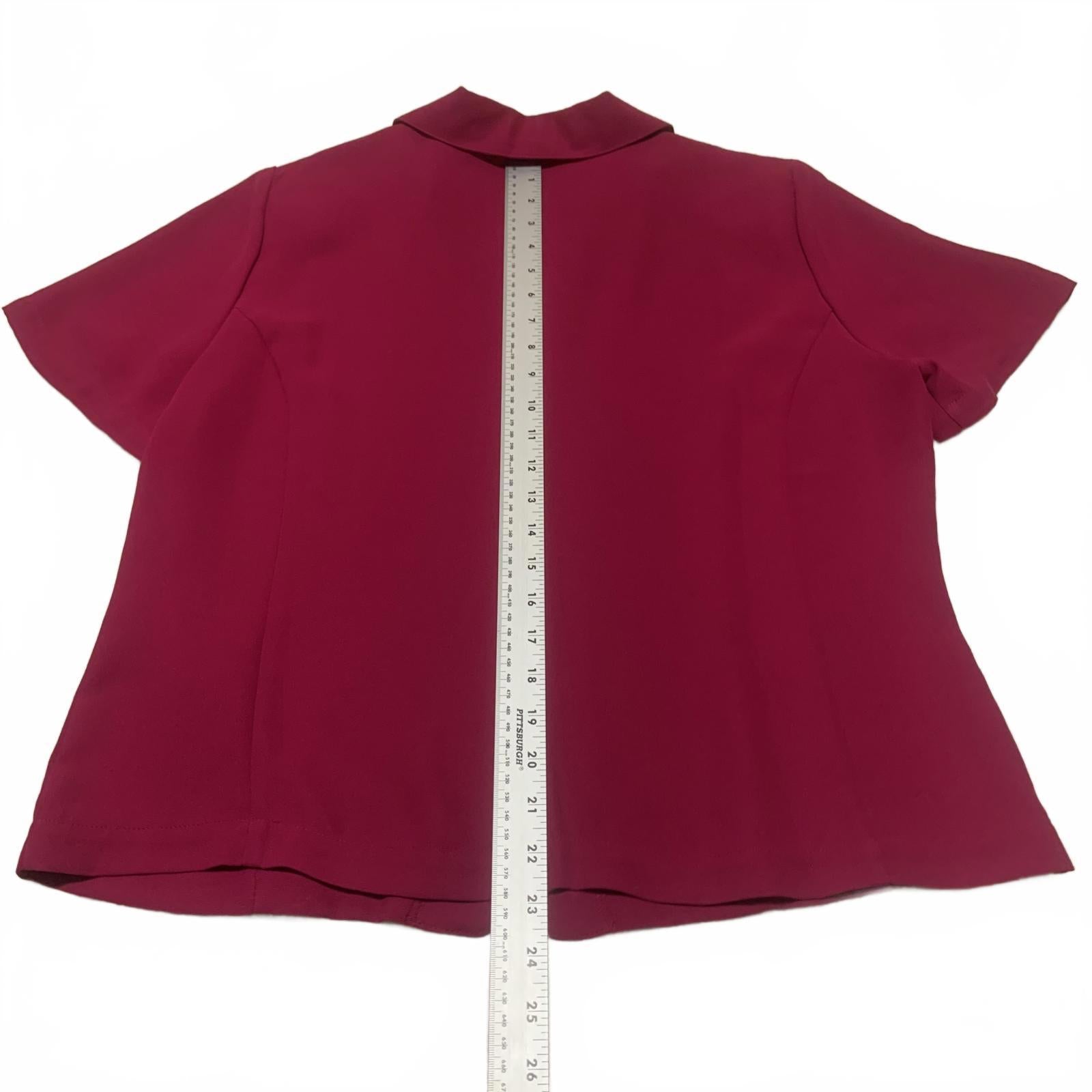 Blusa de manga corta con botones color fucsia para mujer, talla 12, de Liz Baker