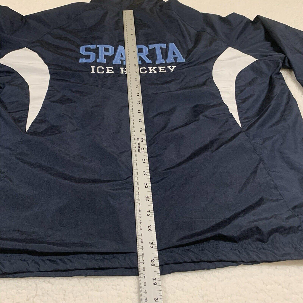 Chaqueta cortavientos con forro Holloway para hombre, talla L, azul marino, Sparta, hockey sobre hielo, cremallera completa
