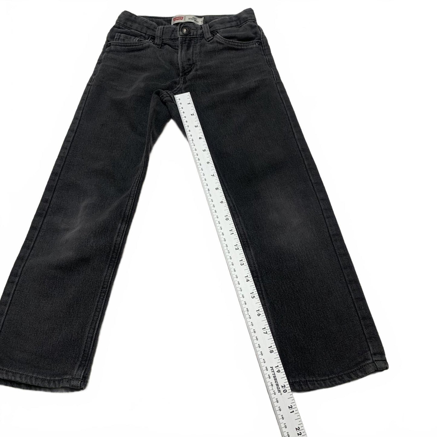 Levi's 511 Kids Size 7 Reg Gray Black Slim Fit Soft Knit Jeans W 21 x 20L Actual