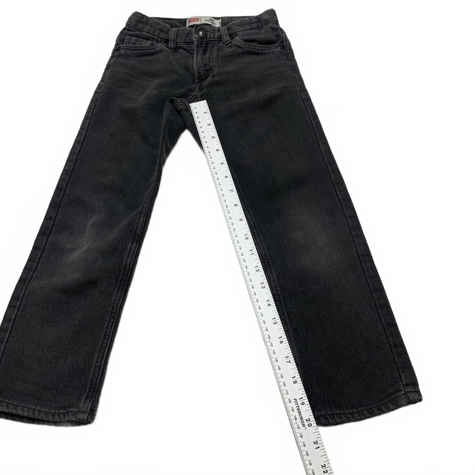 Levi's 511 Kids Talla 7 Reg Gris Negro Slim Fit Soft Knit Jeans W 21 x 20L Real