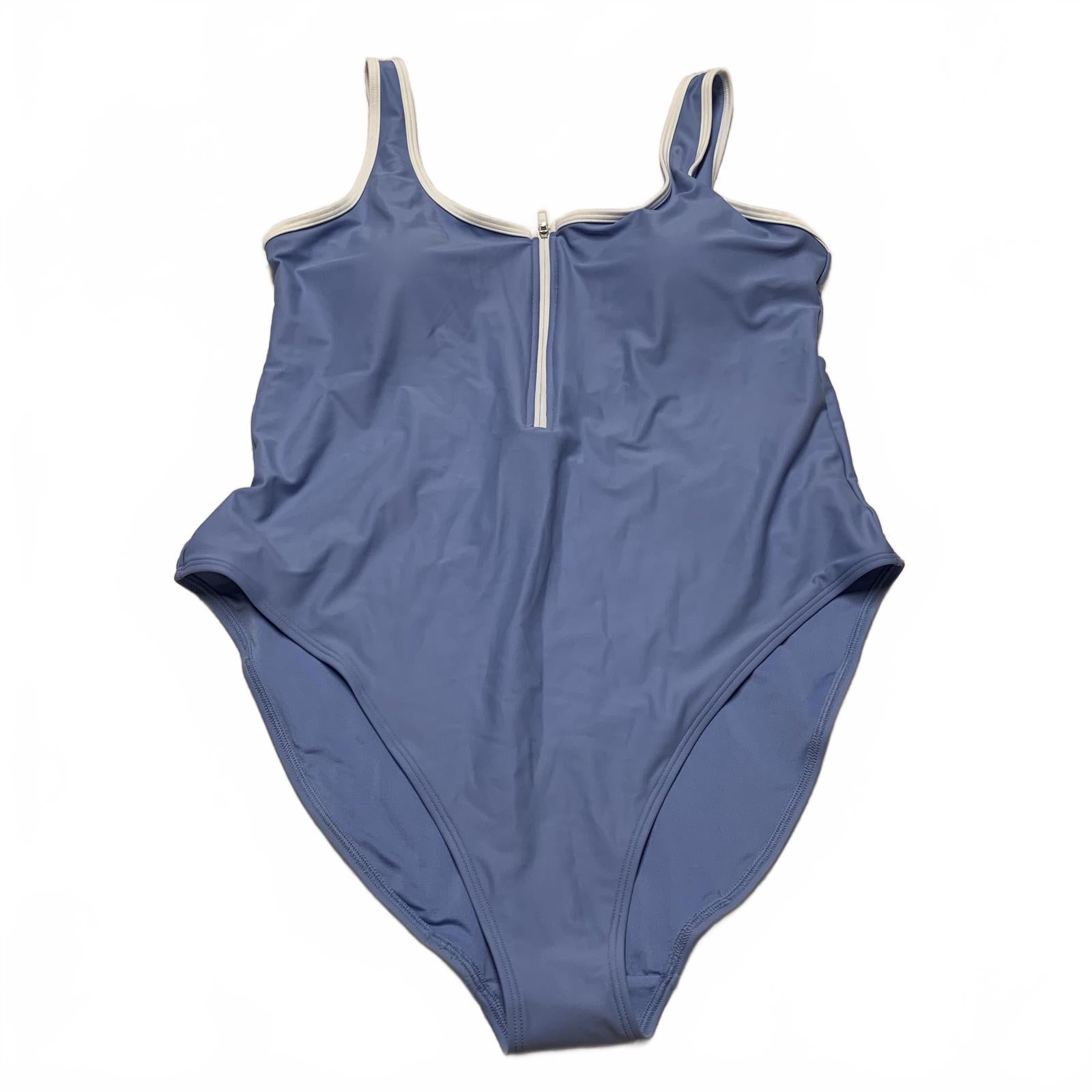 Traje de baño de una pieza azul XXL para mujer de Old Navy con cremallera frontal