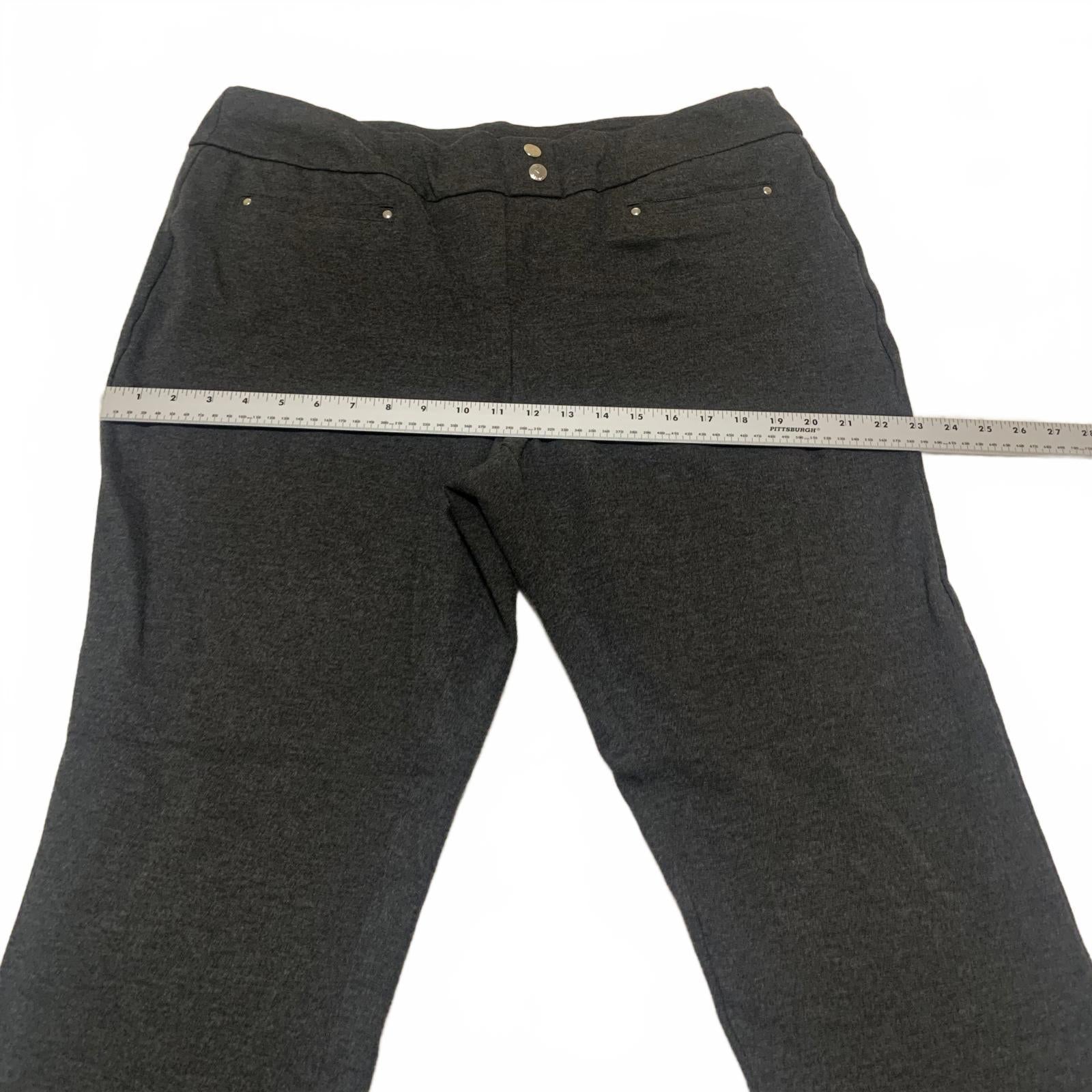 Pantalones casuales Rekucci para mujer, talla 18W, gris oscuro, ancho 40 x 29,5