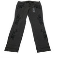 Vaqueros boyfriend con bordado floral negro Torrid Premium para mujer, talla 16R