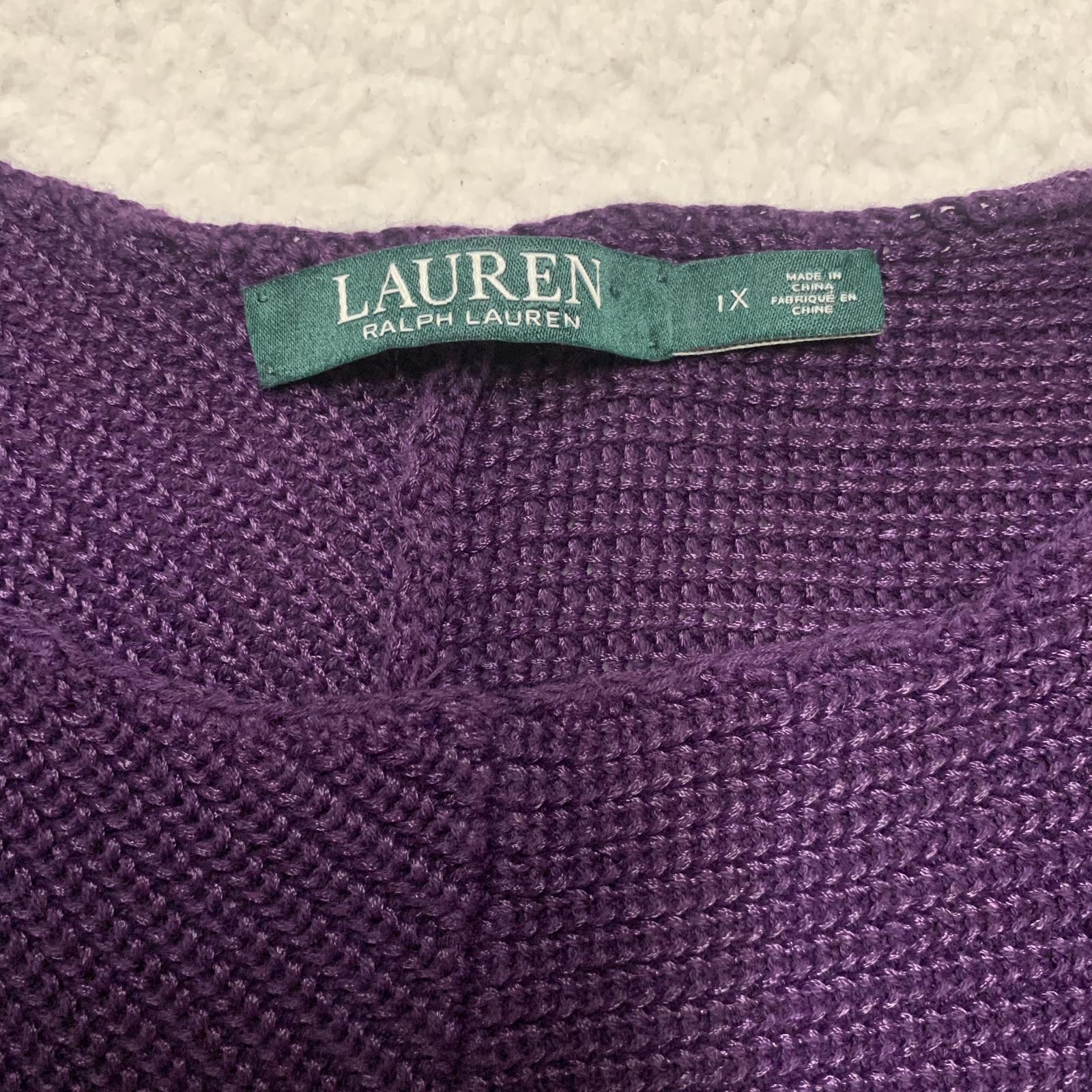 Suéter de punto morado Ralph Lauren para mujer, talla 1X
