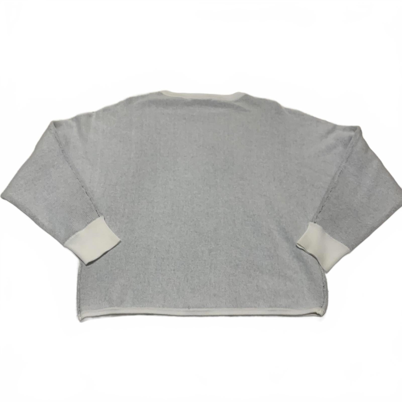 Suéter de cuello redondo gris claro con logo y mangas de mariposa para mujer, talla S, de DKNY Jeans VTG