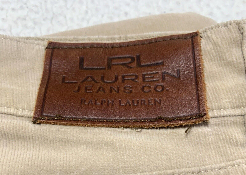 Pantalones vaqueros de pana LRL Ralph Lauren para mujer, talla 10, color tostado