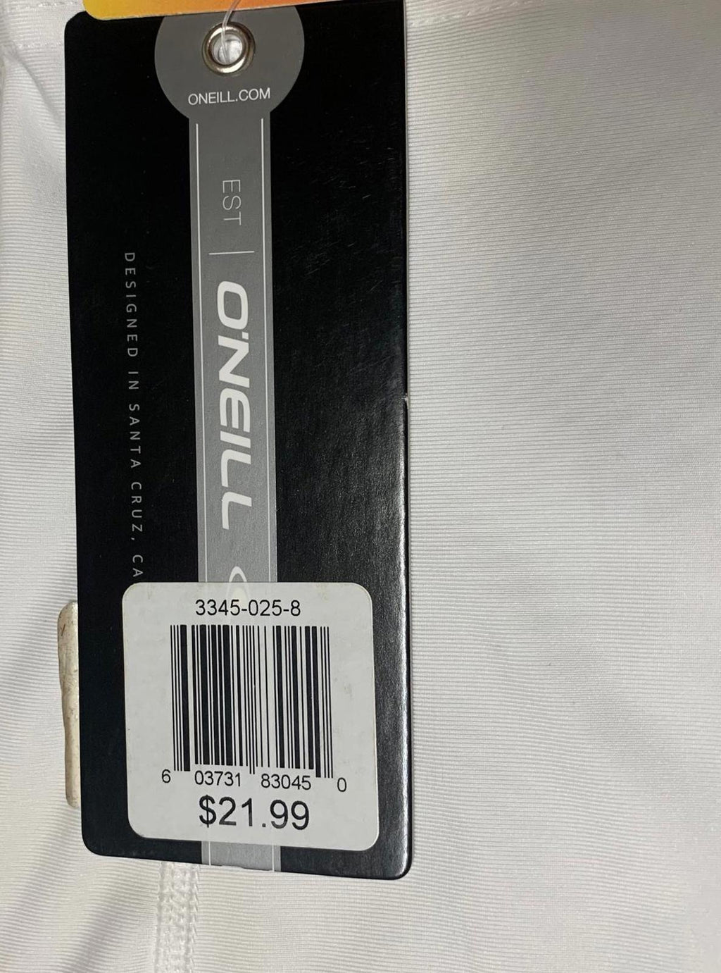 Traje de baño O'Neill Performance Fit para niños, talla 8, color blanco, con protección solar y contra erupciones UV