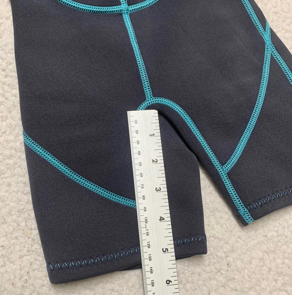 Traje de baño unisex Seaskin para niños, talla 3, color negro y verde azulado, de manga corta