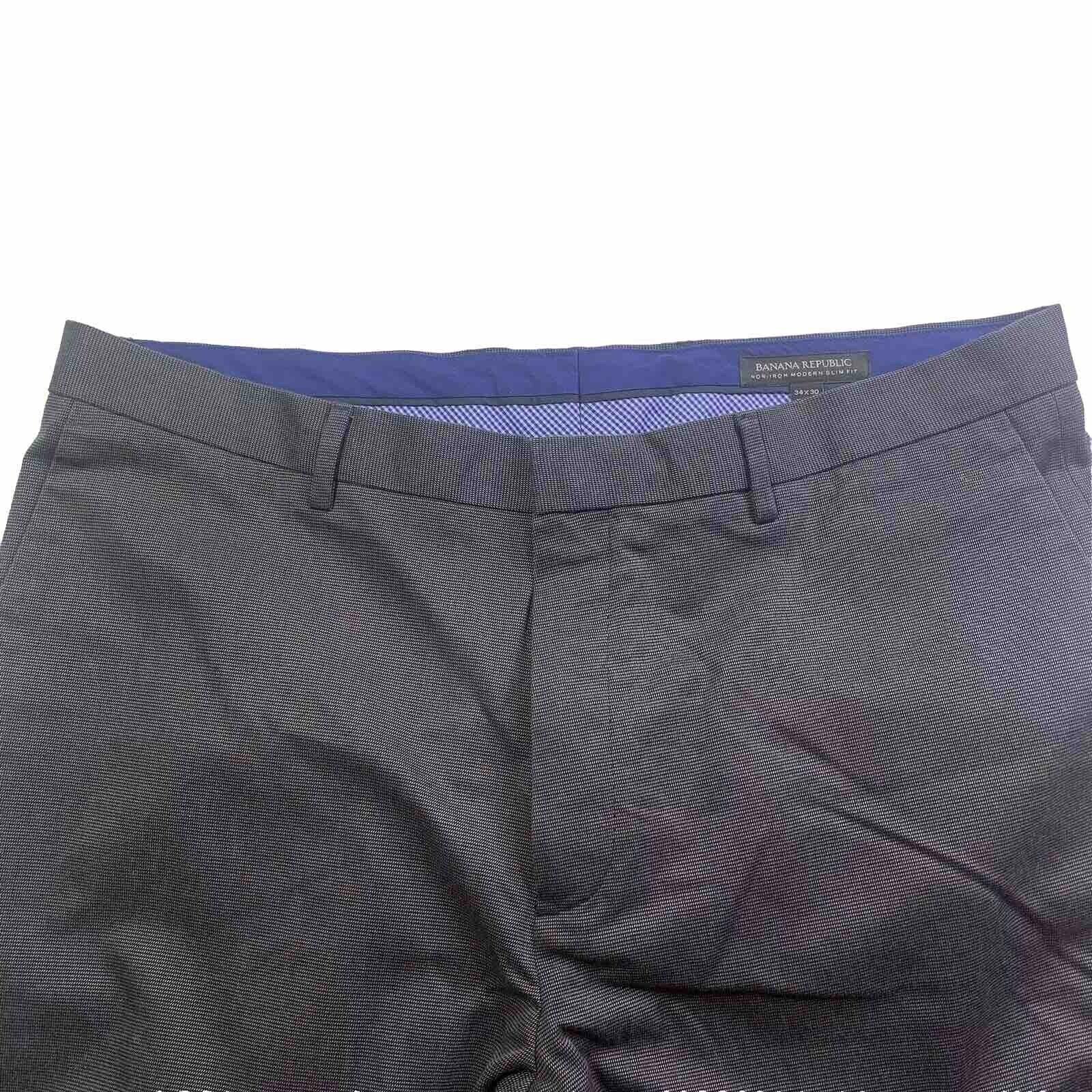 Pantalón Banana Republic de algodón gris carbón talla 34/30 sin planchado