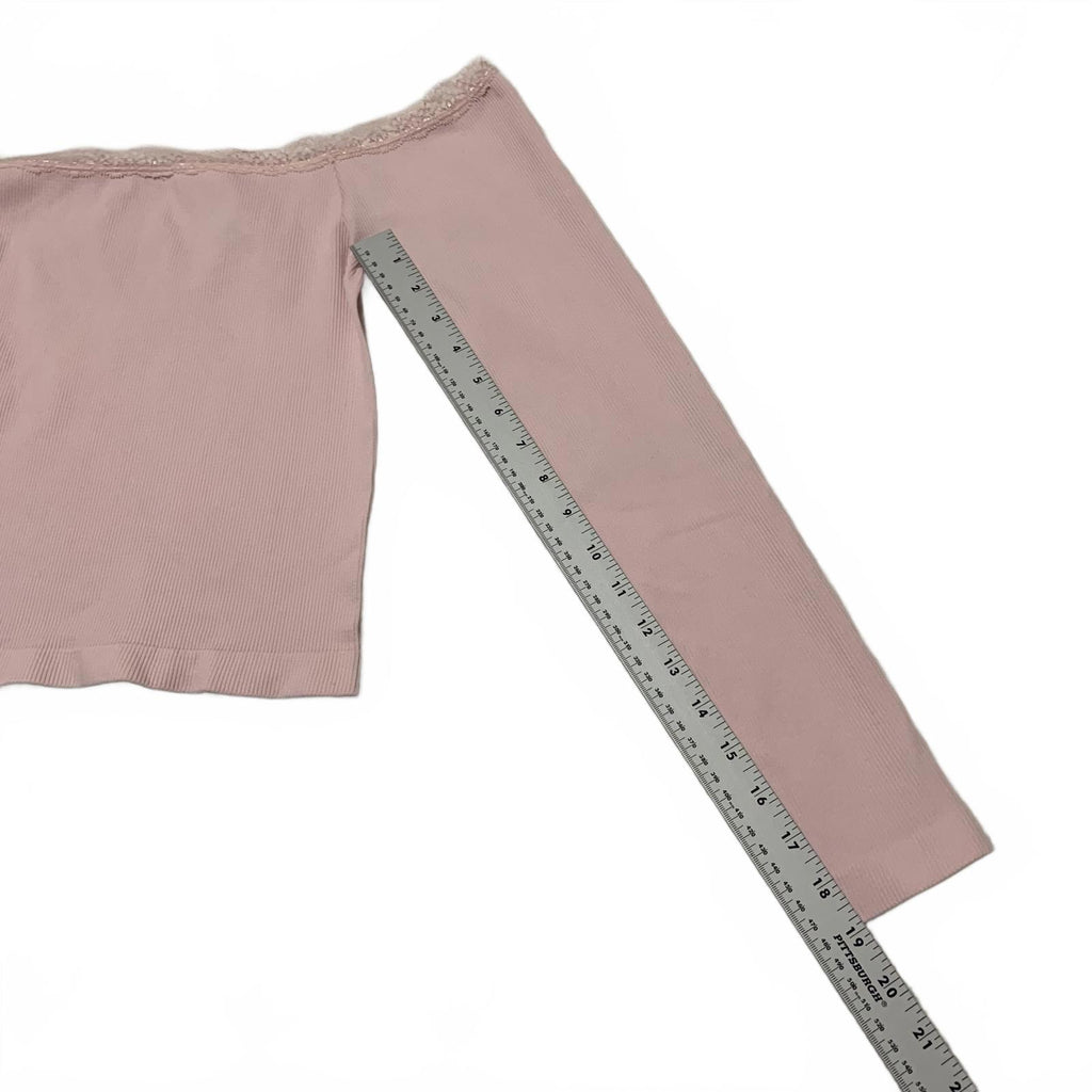 Top rosa de manga larga con hombros descubiertos para mujer, talla XL, de Charlotte Russe