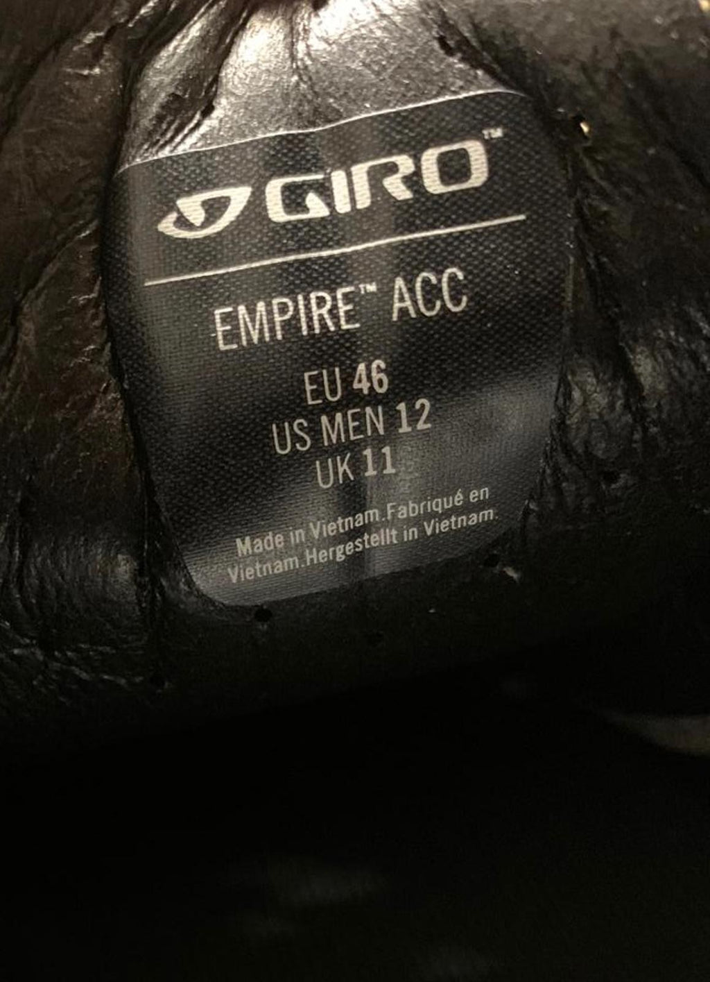 Giro Sport Cycling Shoes Men's 12 Black White SPD