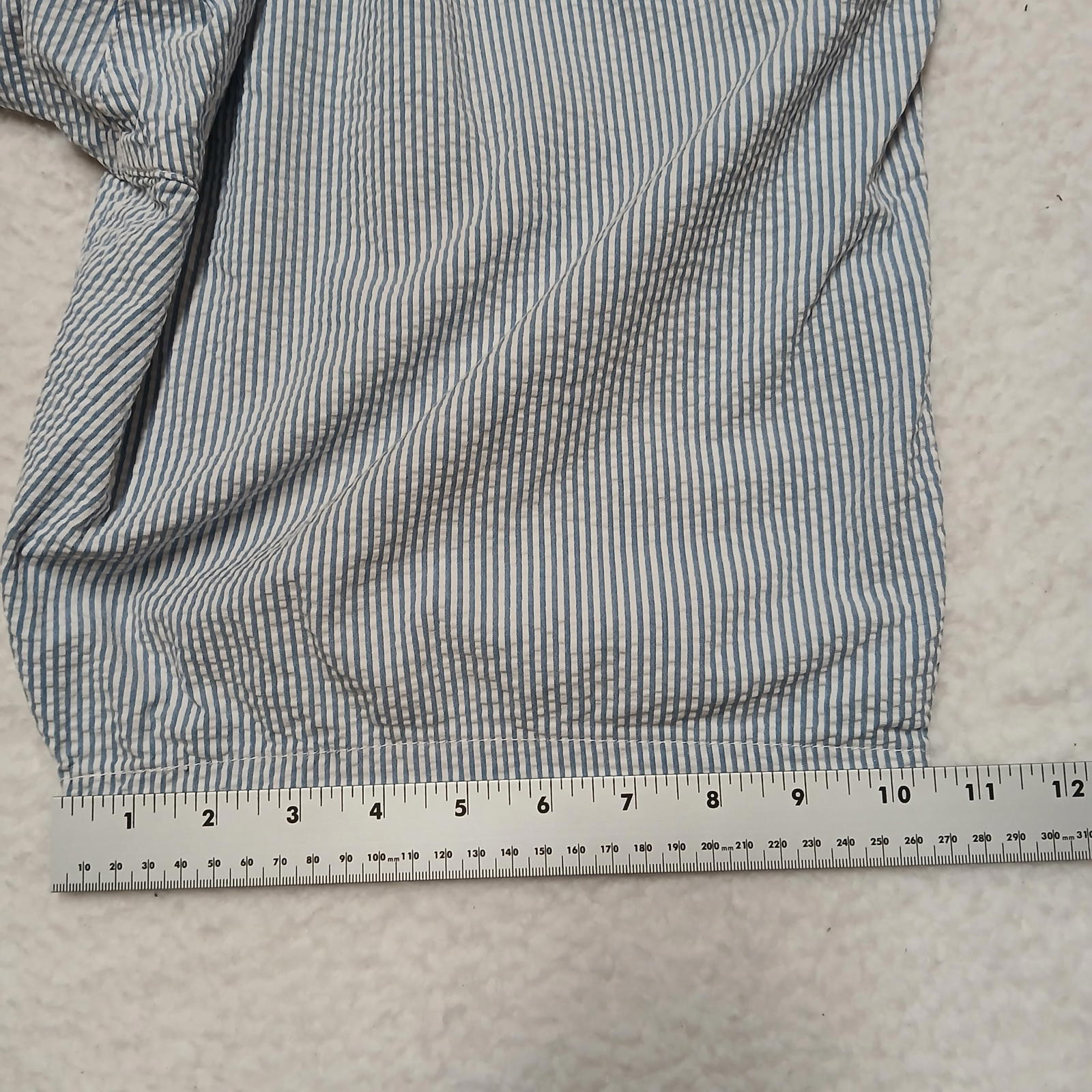 Pantalones cortos chinos a rayas azules y blancas de Abercrombie &amp; Fitch para hombre, talla 31, talla náutica, ancho 30.5