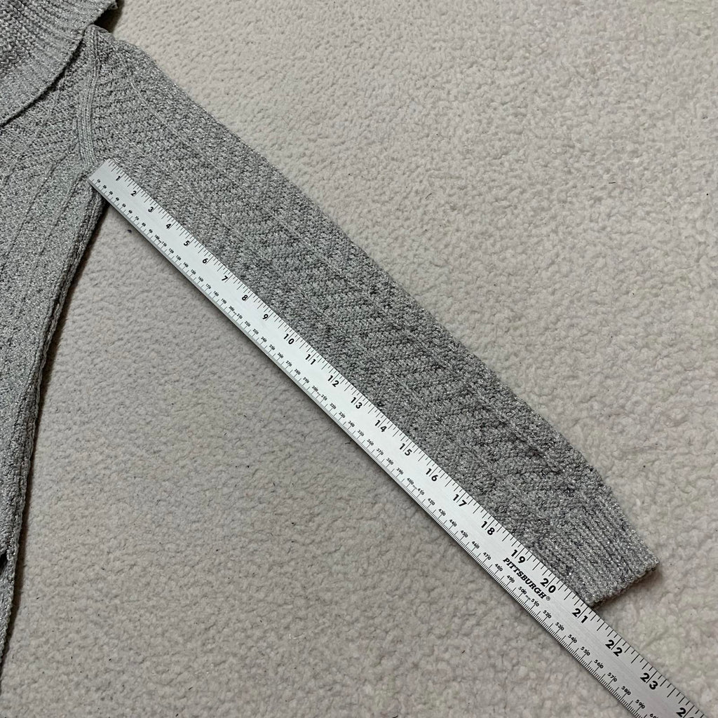 Suéter de punto cable gris con cuello vuelto para mujer, talla mediana, del mercado negro de la Casa Blanca