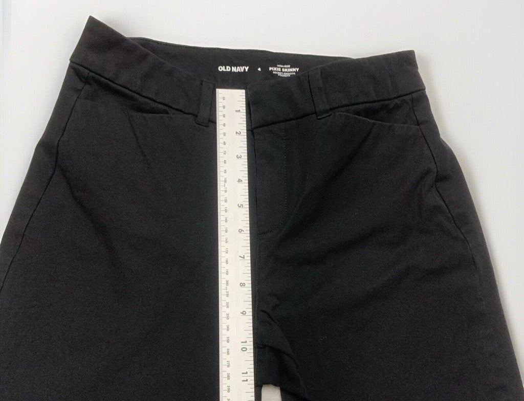 Pantalones pitillo de tiro alto negros de Old Navy para mujer, talla 4, con bolsillos