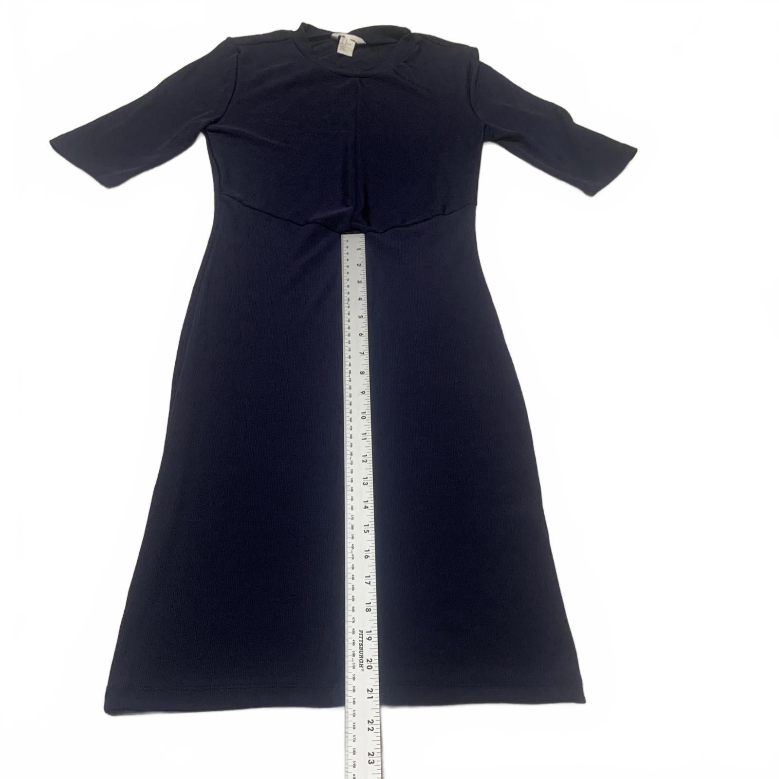 Vestido azul marino de longitud media con mangas cortas de H&amp;M para mujer, talla mediana