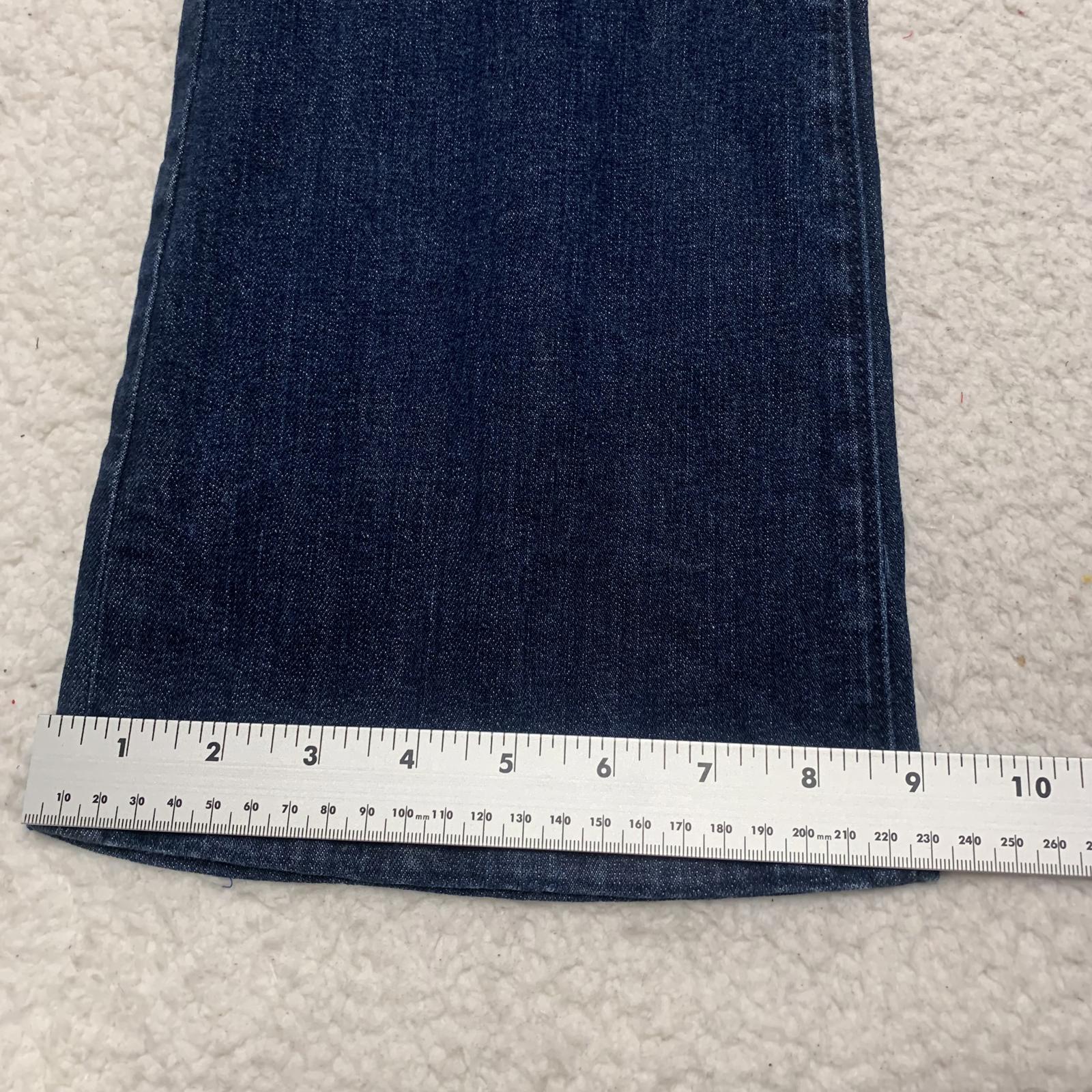 Vaqueros acampanados Curvy Kicks de mezclilla azul oscuro para mujer, talla 30/10, tiro alto 30 x 25