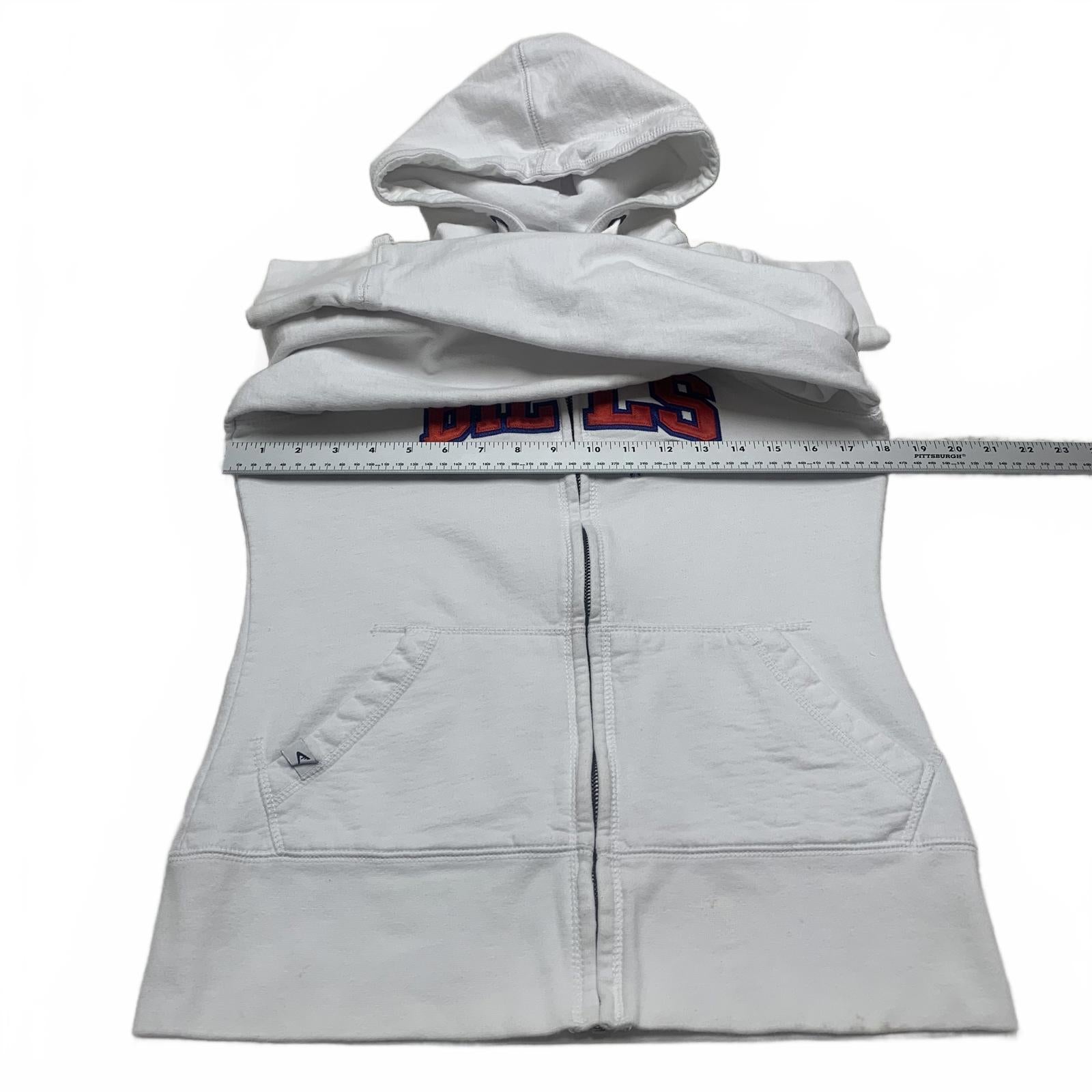 Sudadera con capucha y cremallera de los Buffalo Bills para mujer, color blanco, talla pequeña, de Antigua