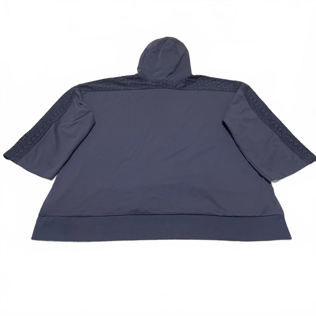 June & Vie Women's Size Large 18-20 Slate Blue Hoodie Sweatshirt Textured Detail
