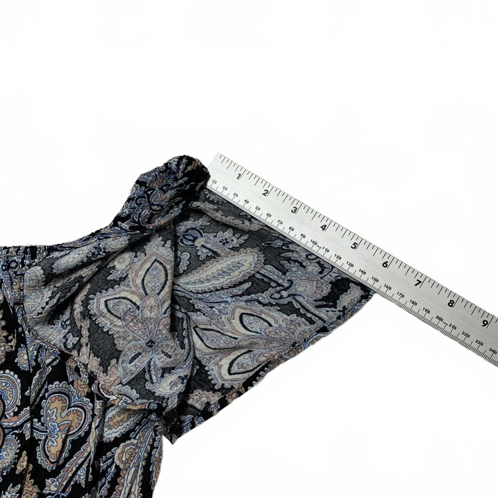 Vestido largo con estampado floral de rayón de manga corta para mujer, talla M, color aguamarina