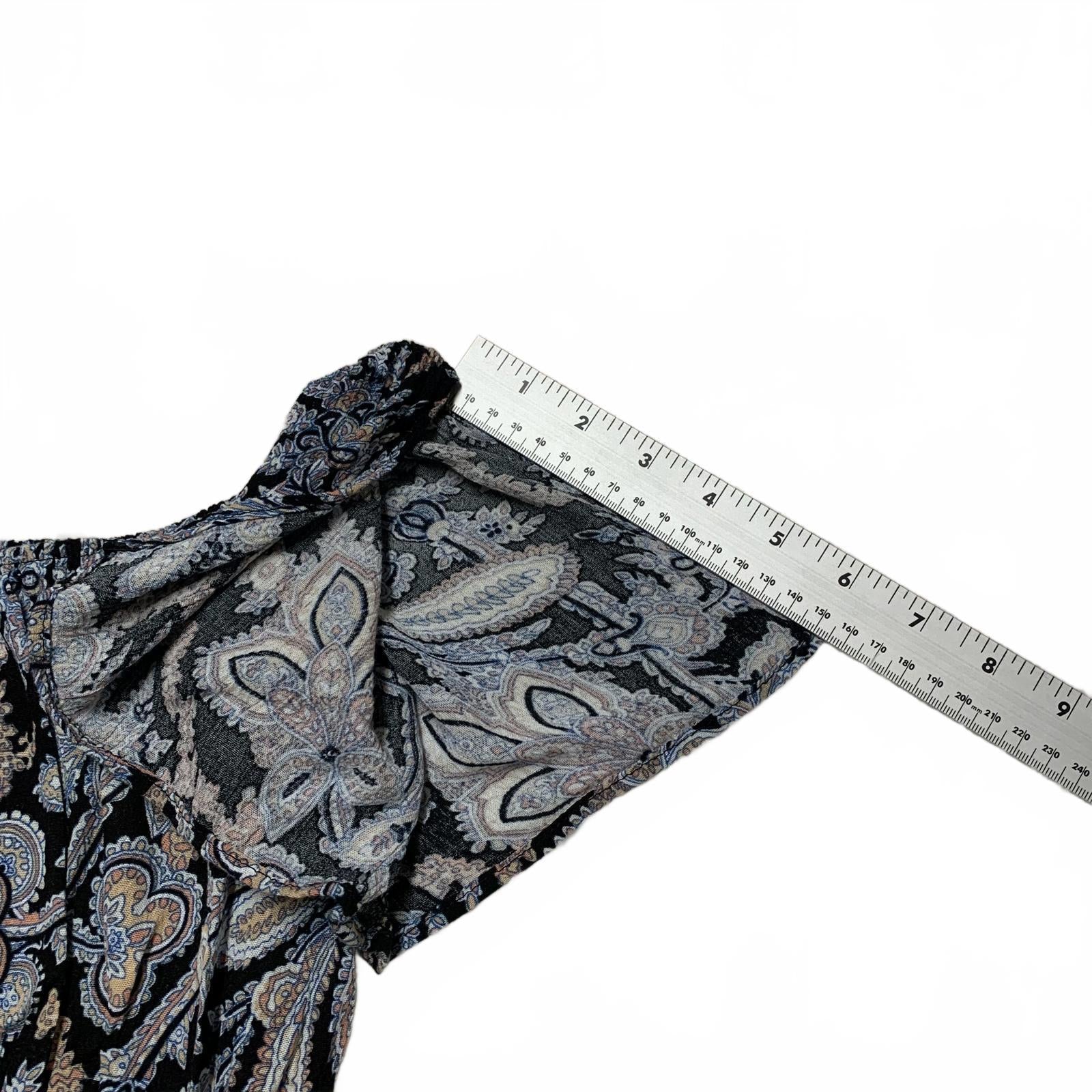 Vestido largo con estampado floral de rayón de manga corta para mujer, talla M, color aguamarina