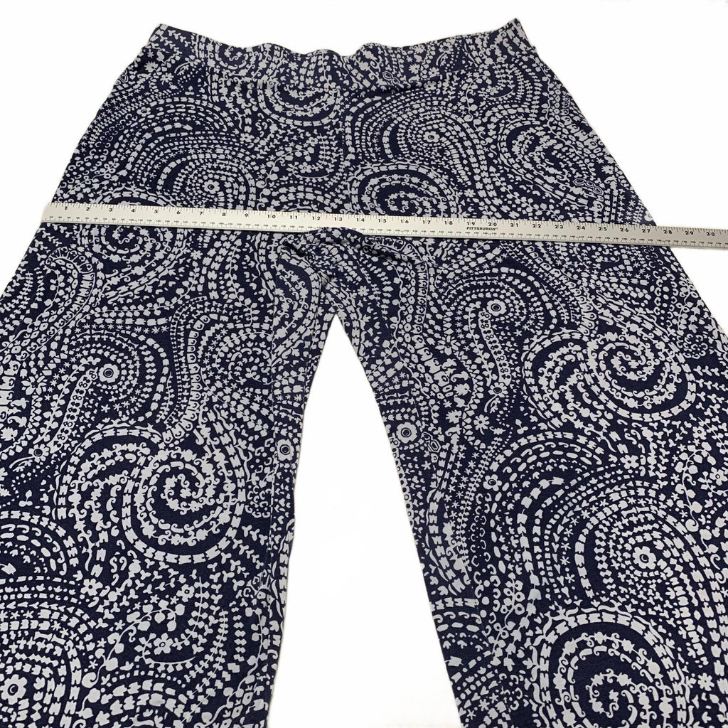 Pantalones anchos con estampado abstracto azul marino para mujer Charter Club Weekend (talla 3X, talla 41)