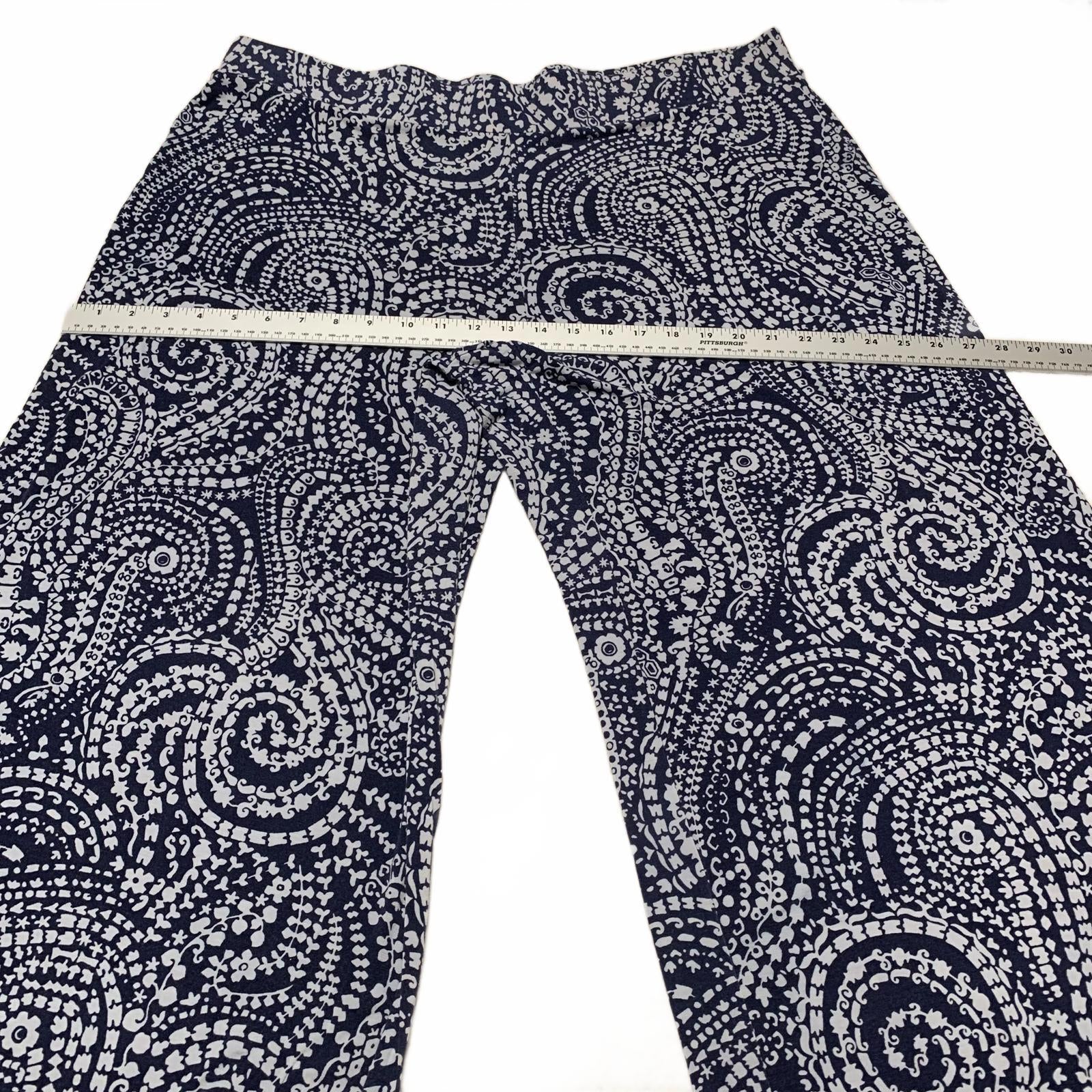 Pantalones anchos con estampado abstracto azul marino para mujer Charter Club Weekend (talla 3X, talla 41)