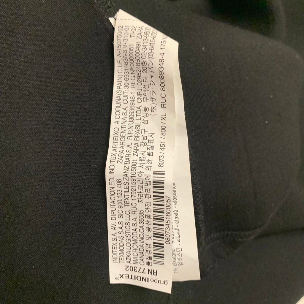 Sudadera corta negra extragrande para mujer de Zara