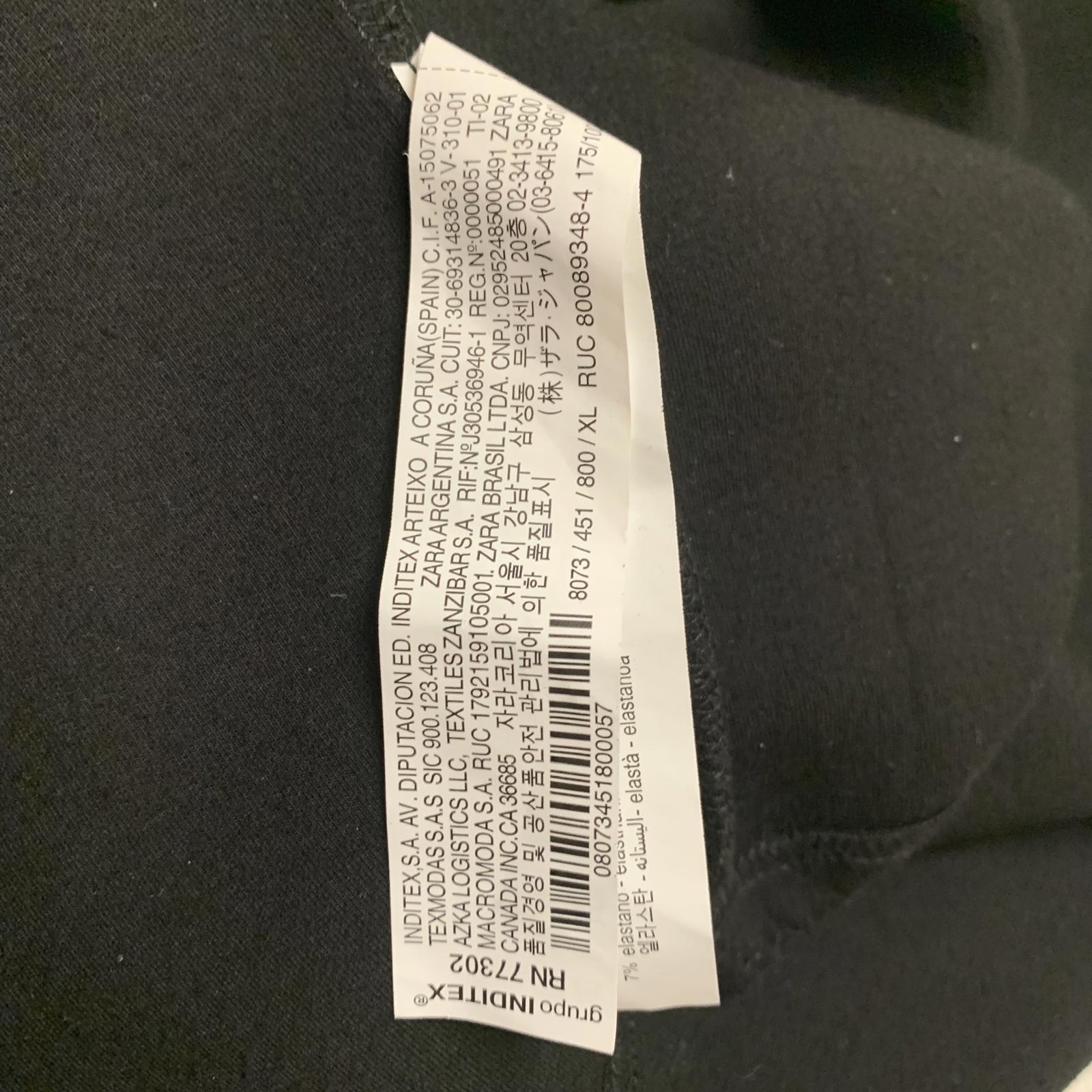 Sudadera corta negra extragrande para mujer de Zara