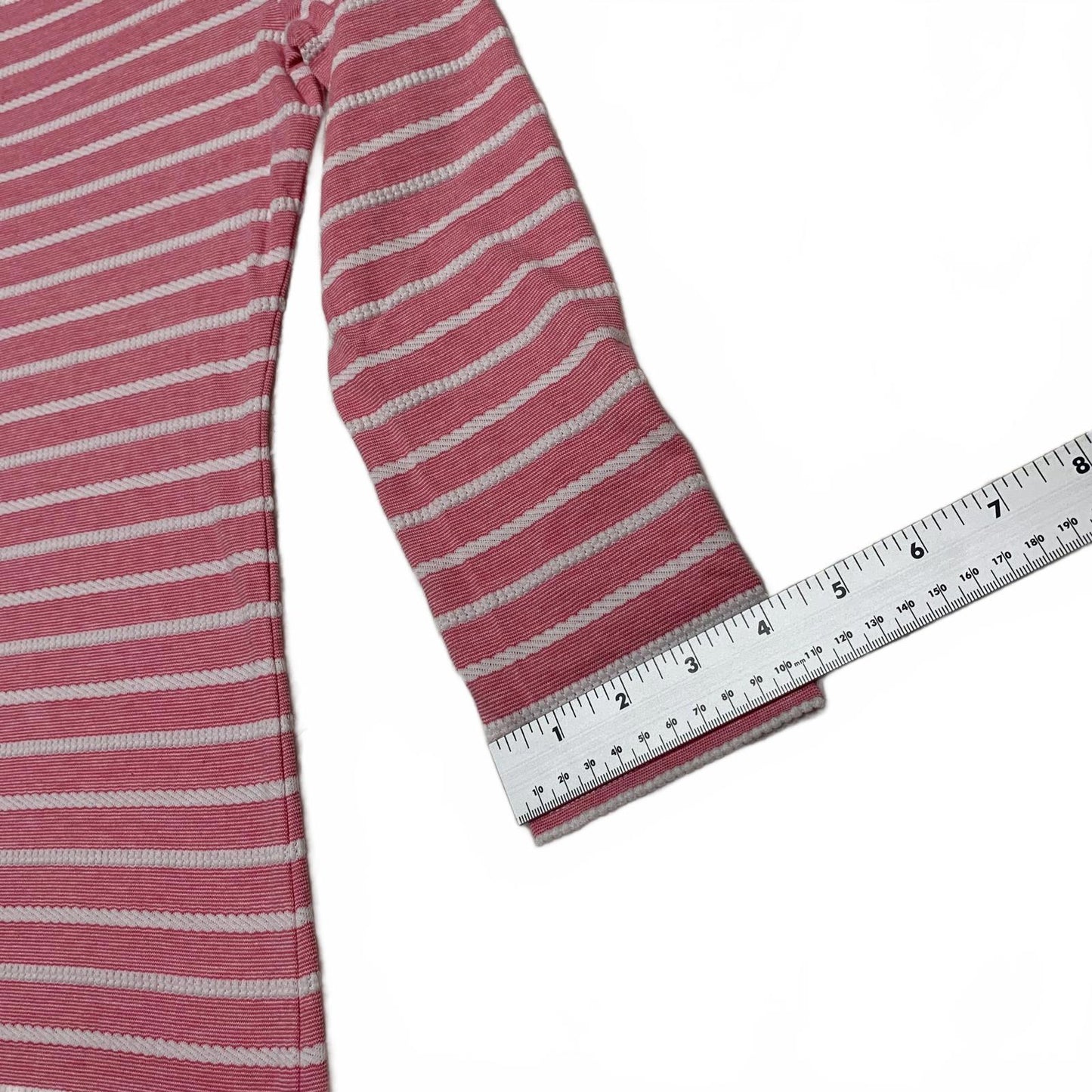 Sail to Sable Juniors Size X-Small Pink White Striped Long Sleeve Summer Dress