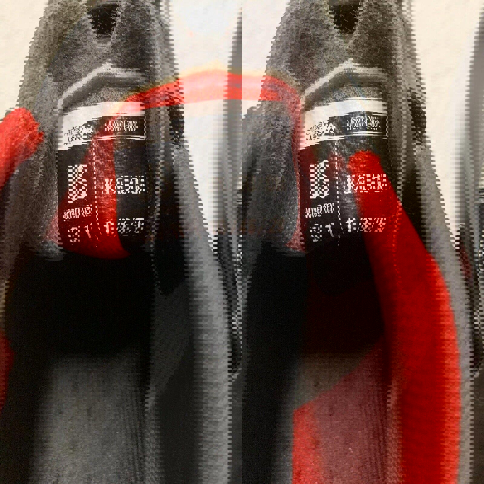 Zapatillas de ciclismo Outdoor Master unisex para mujer, talla 13, para hombre, talla 11, color negro, rojo y gris