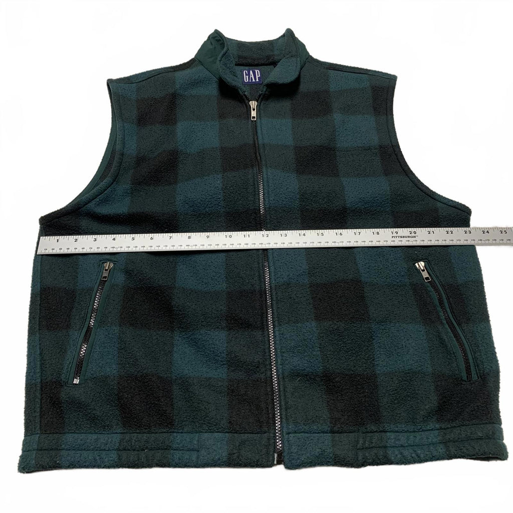 Chaleco polar a cuadros verde y negro de GAP para hombre, talla grande