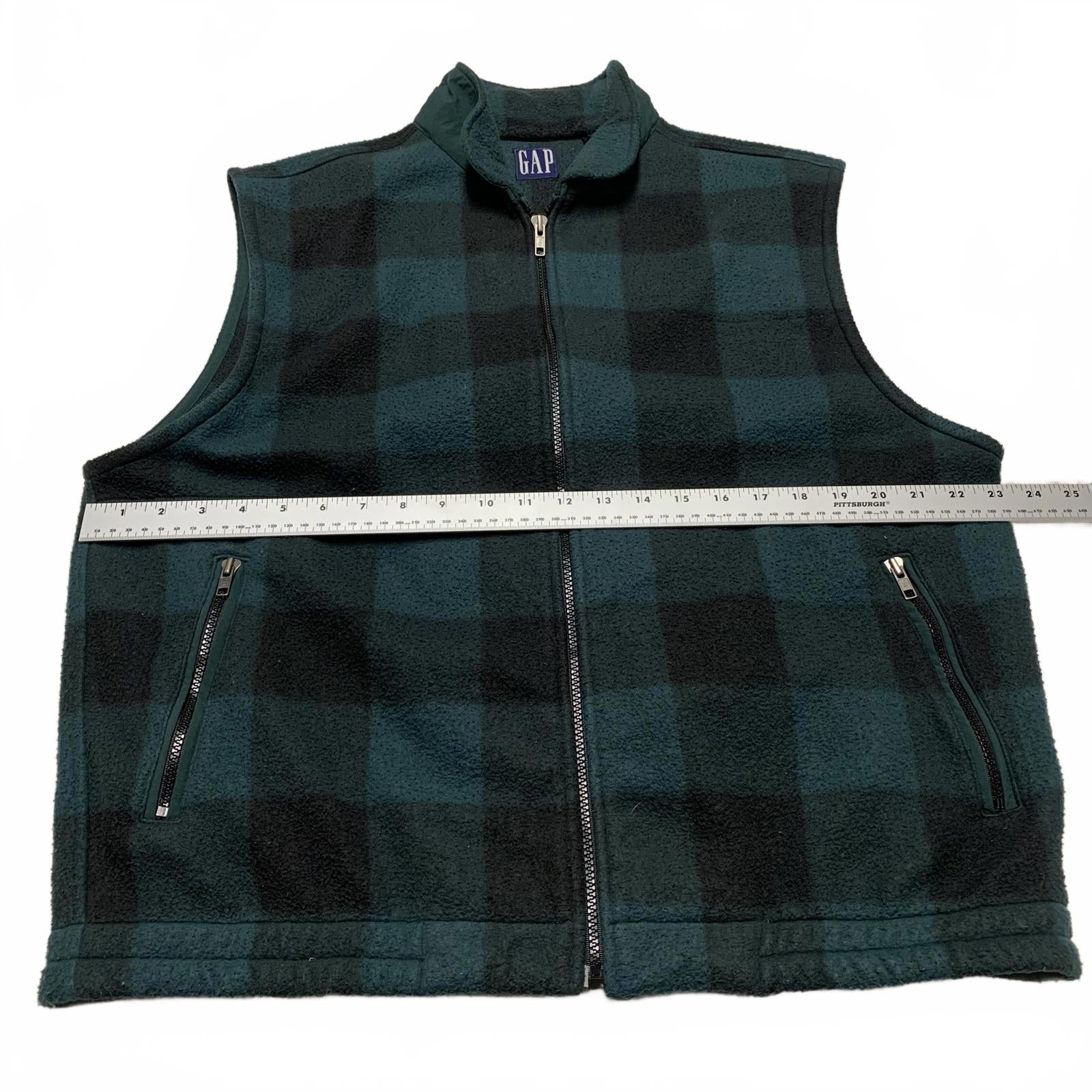 Chaleco polar a cuadros verde y negro de GAP para hombre, talla grande