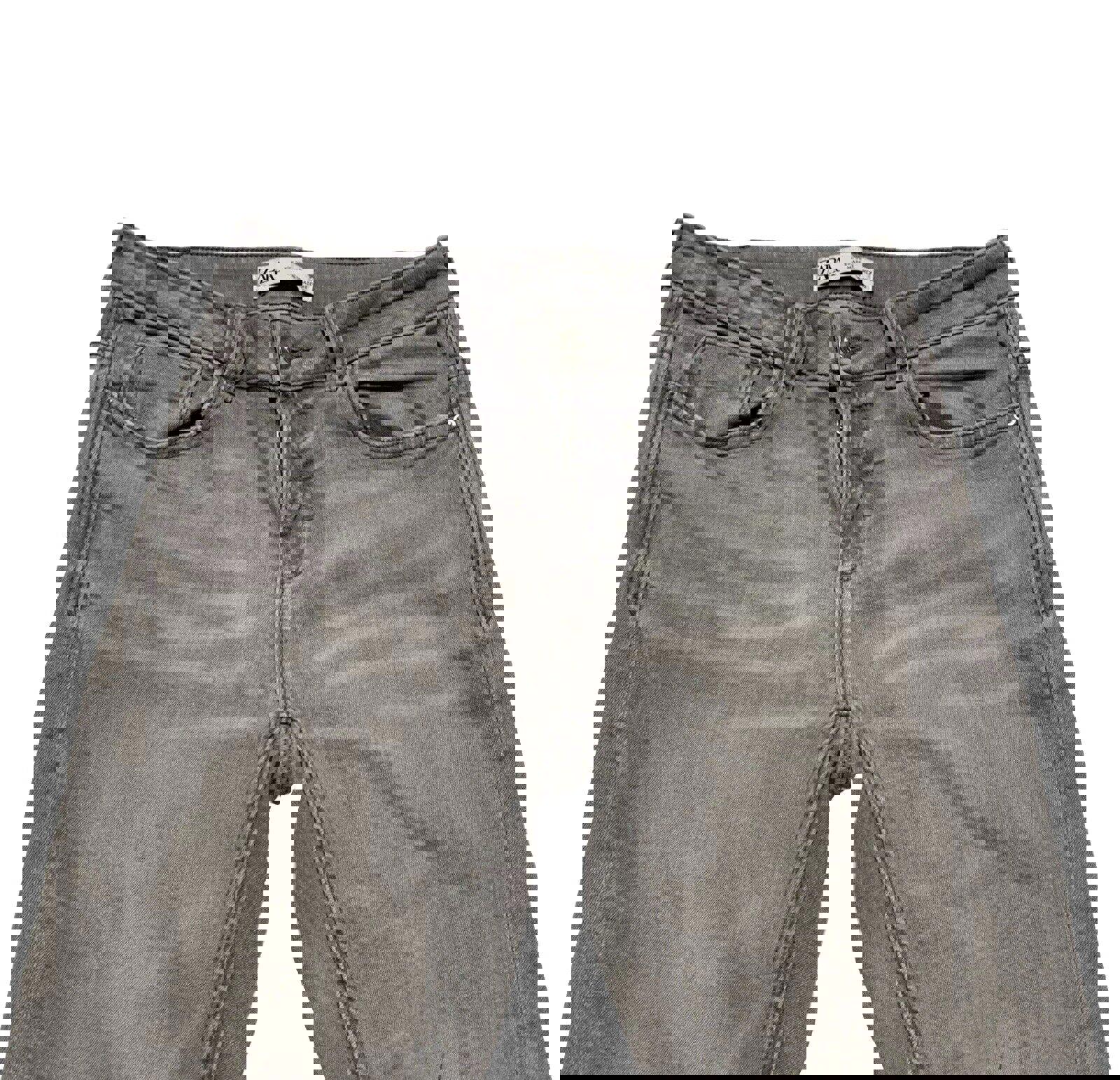 Vaqueros desgastados ajustados de lavado claro gris talla 6 para mujer de Zara