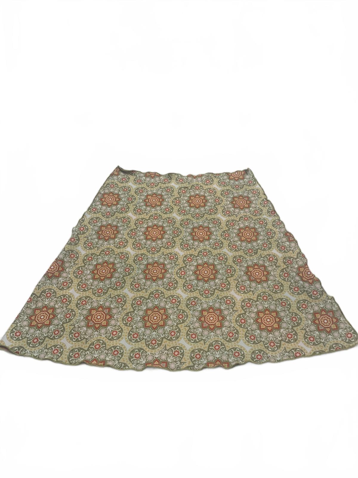 Haystacks Sz M Colorful Chic Floral Boho Artwear Reversible A- Line Skirt USA