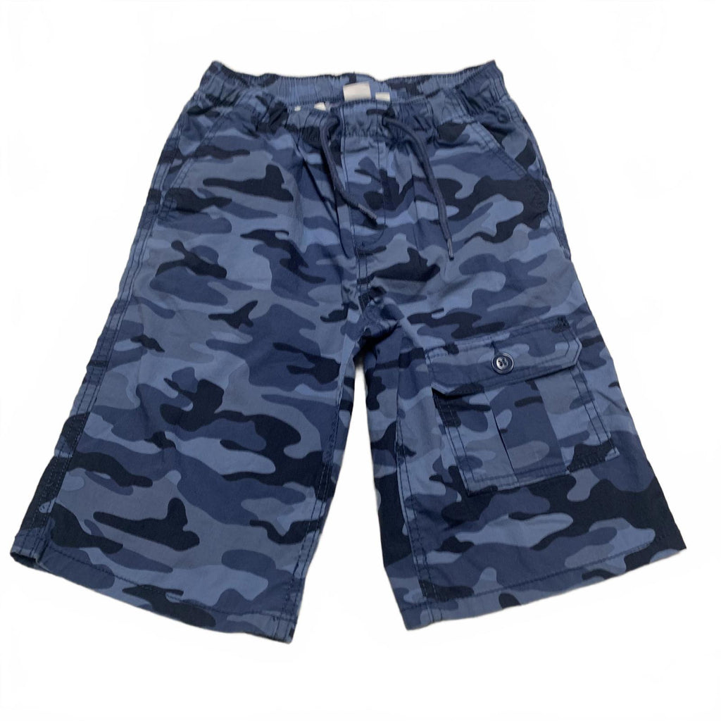 Pantalones cortos cargo de camuflaje azul para niños GAP talla grande verano W22