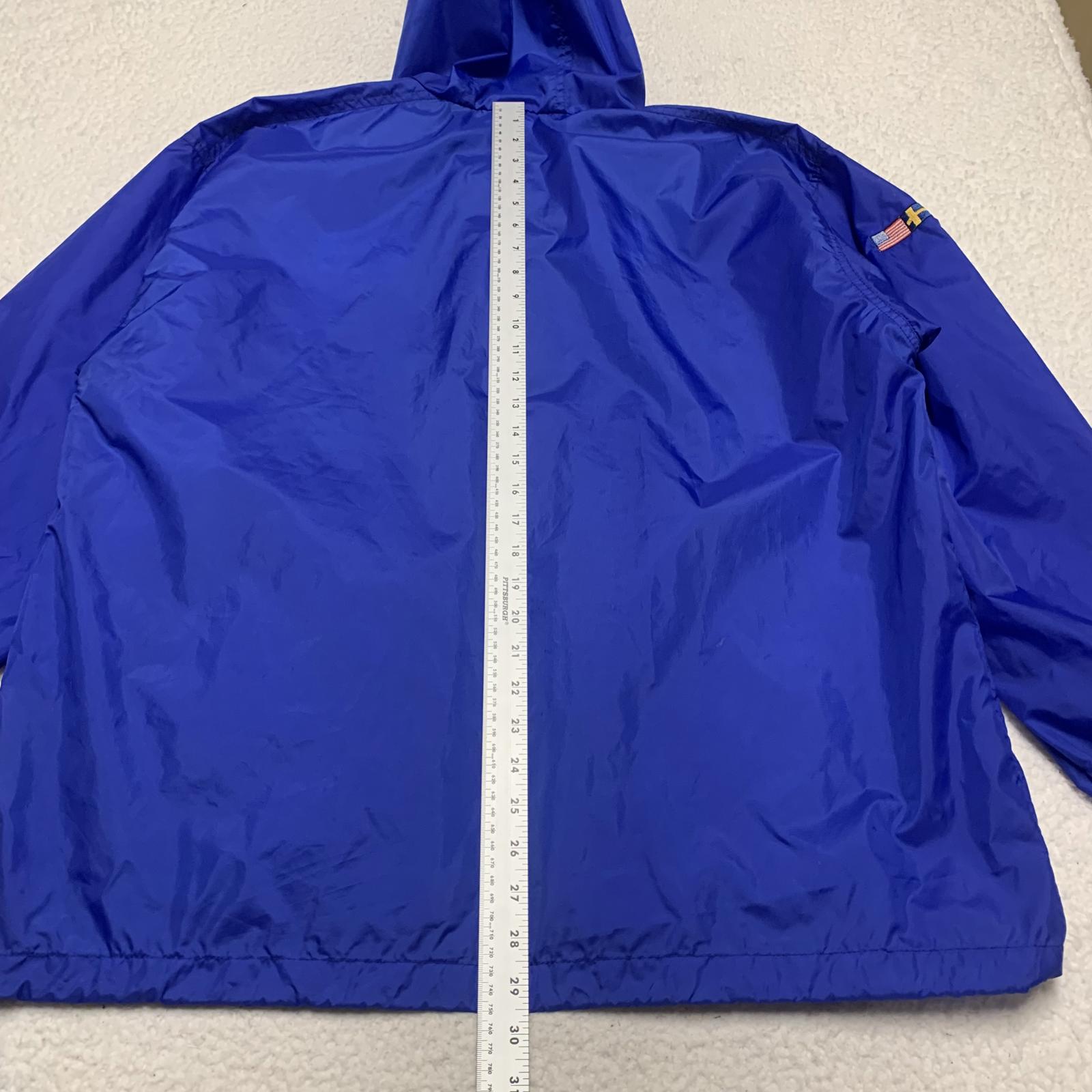 Chaqueta impermeable plegable Tri Mountain para hombre, color azul, talla L