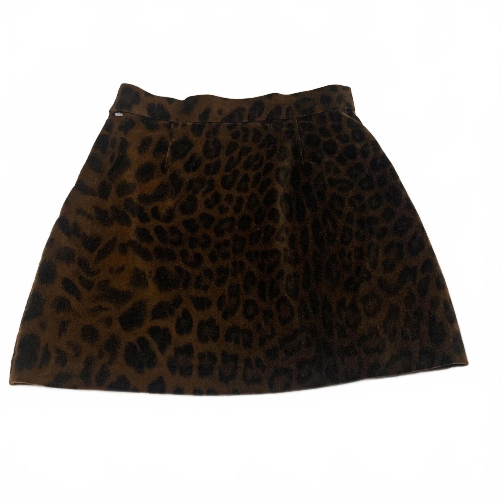 Minifalda de terciopelo con estampado de leopardo para mujer de Zara TRF, talla XS, marrón, negra, estilo retro Y2K