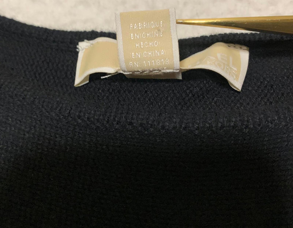 Suéter tipo túnica de punto Michael Kors para mujer, talla grande 1X, color negro, con dobladillo alto y bajo