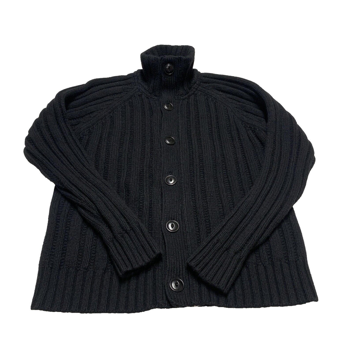 Club Monaco Men's Unisex  Size Large Black Button Down  Knit Cardigan