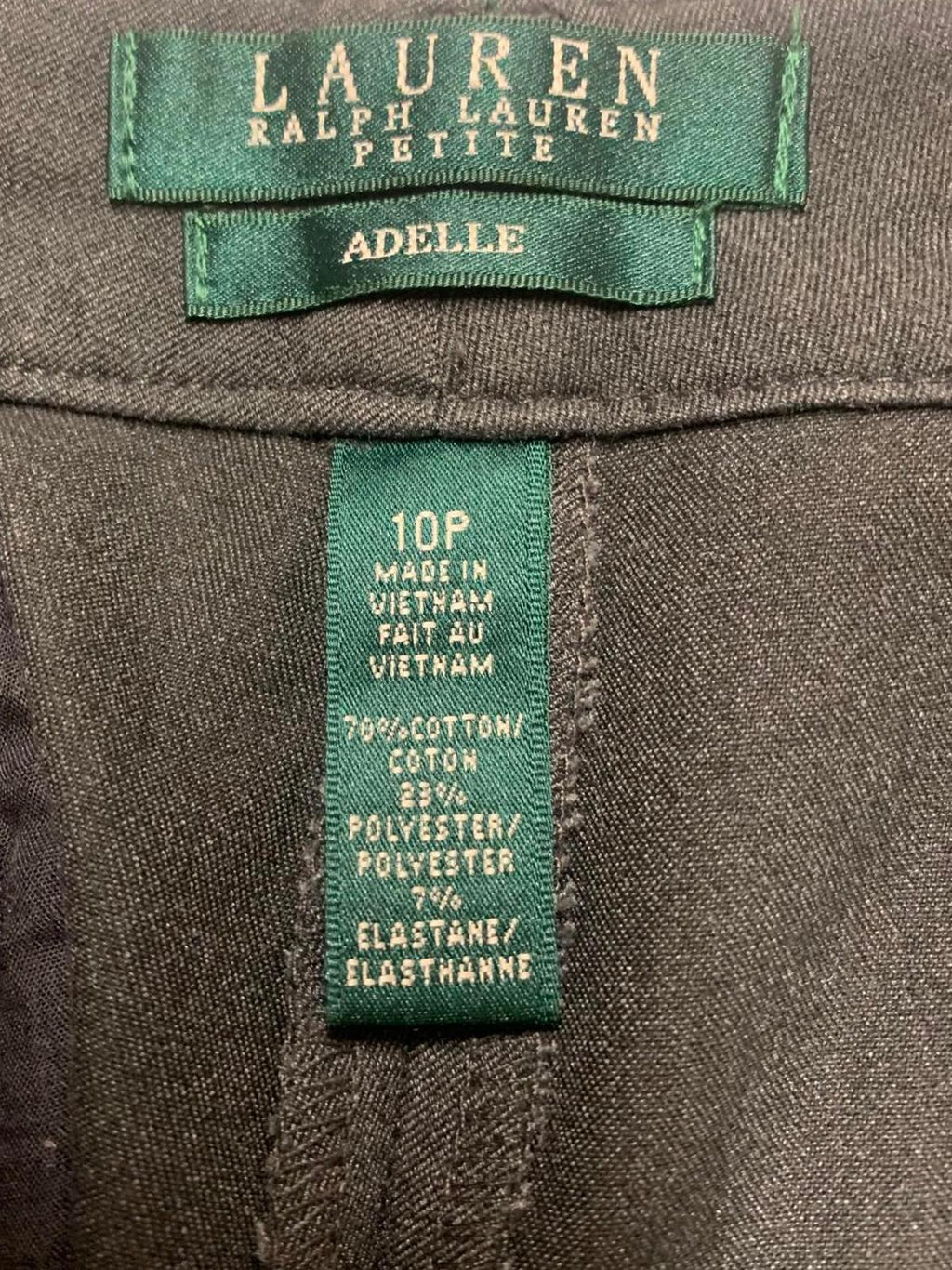 Pantalones de vestir Lauren Ralph Lauren Adelle para mujer, talla 10, color gris, ancho 34 x 28