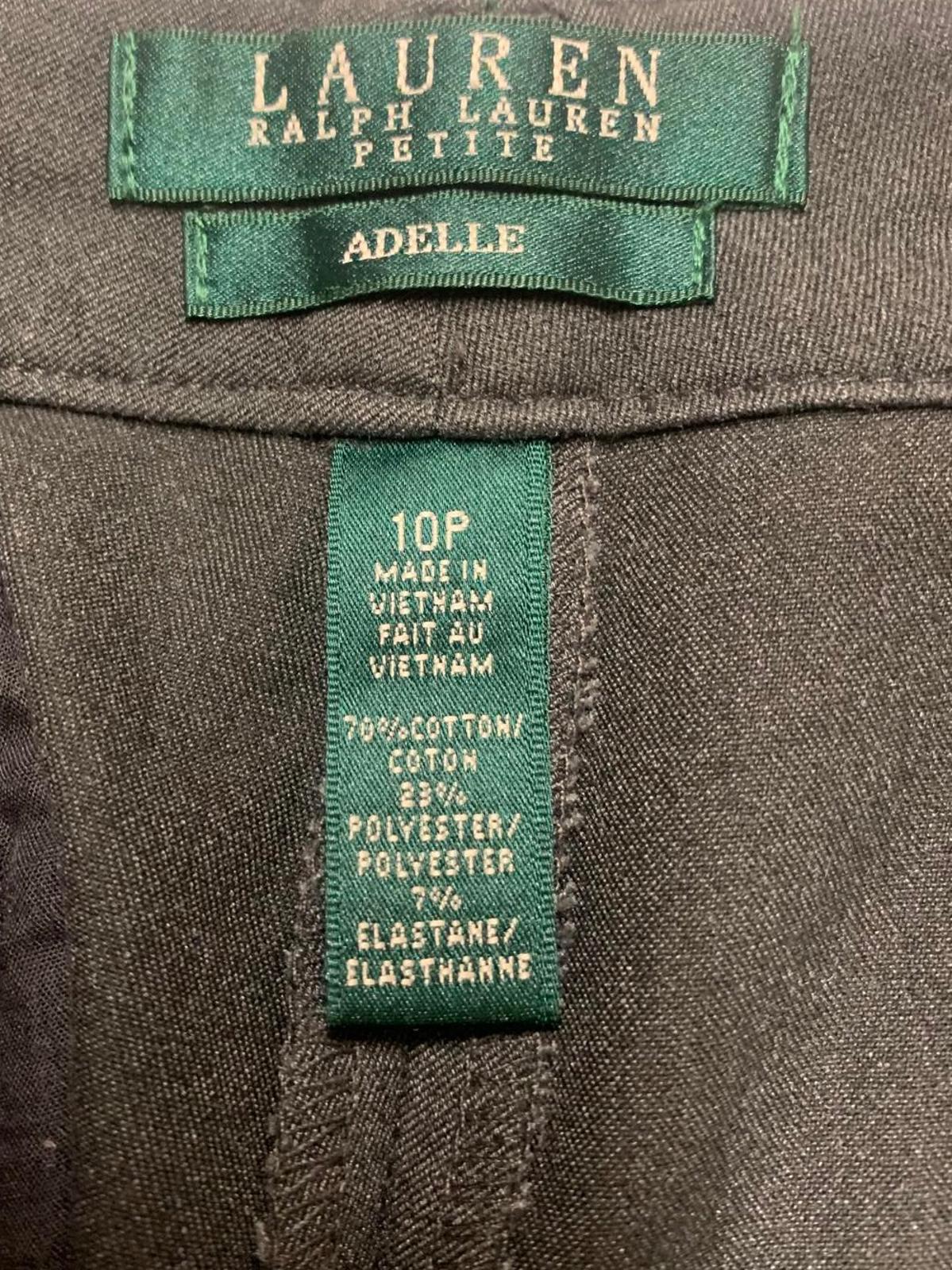 Pantalones de vestir Lauren Ralph Lauren Adelle para mujer, talla 10, color gris, ancho 34 x 28