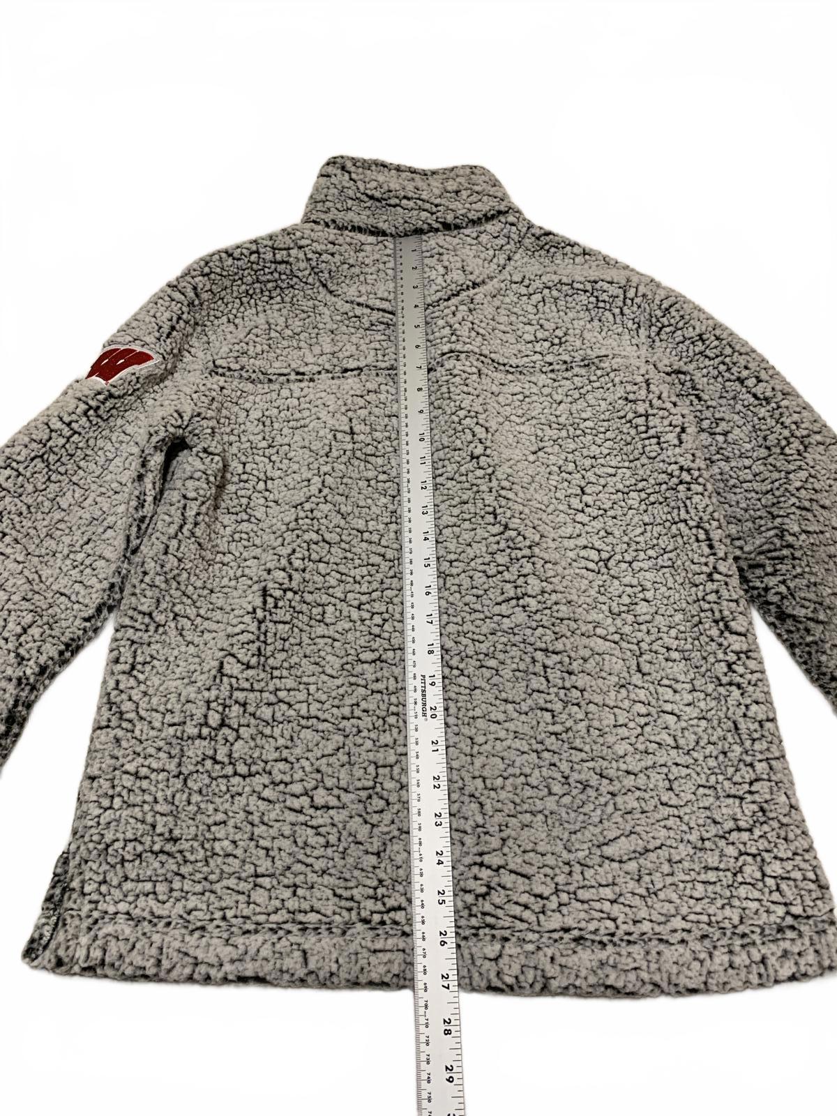 Chaqueta tipo jersey de forro polar sherpa gris con cremallera de un cuarto para hombre, talla M, de Boxercraft