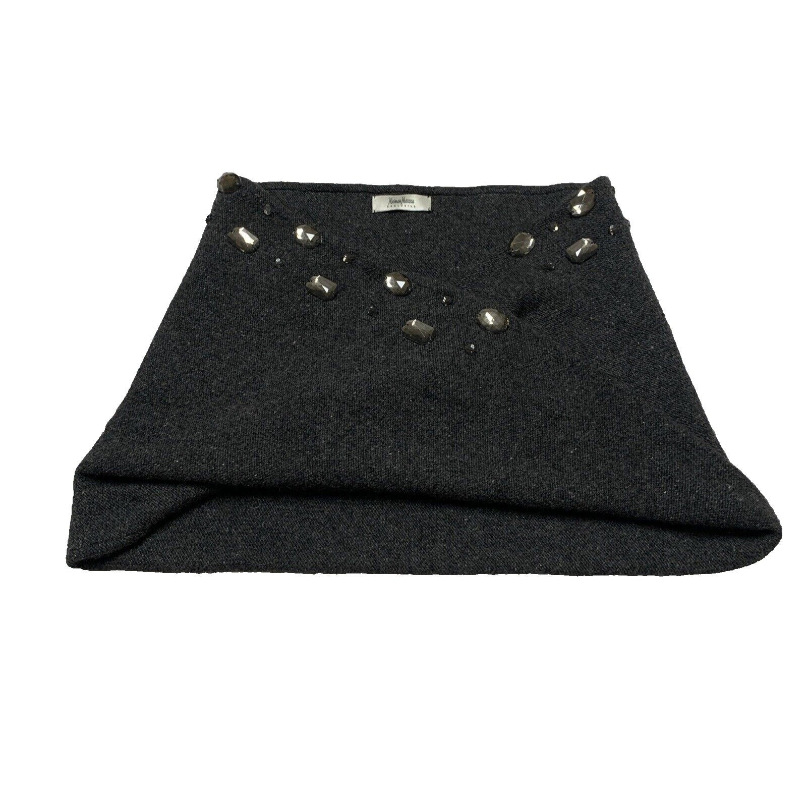 Bufanda de tubo infinita de lana de cachemira con pedrería, color gris, talla única, para mujer de Neiman Marcus