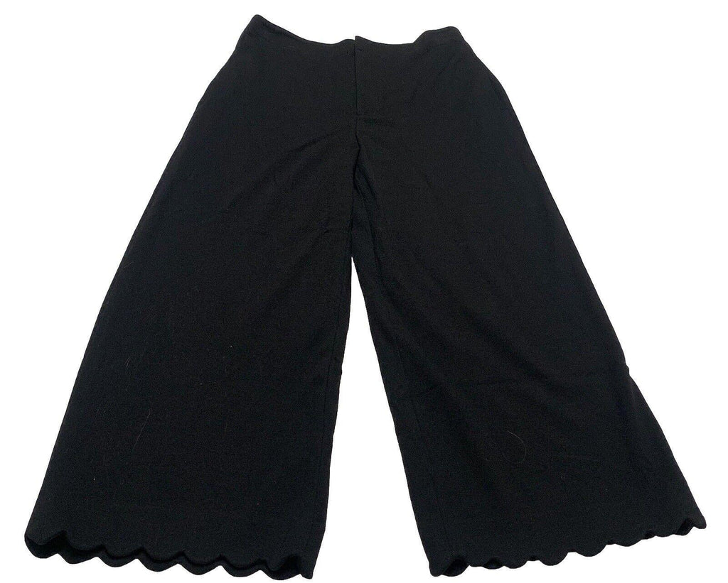 Club Monaco Wide Leg Scallop Hem Pants 8 Black