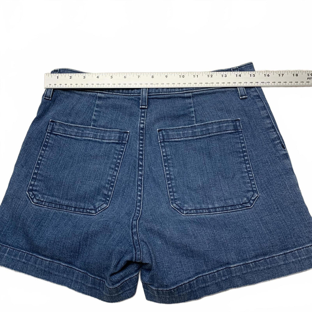 Shorts vaqueros de cintura alta con botones y bragueta de J. Crew para mujer, talla 29