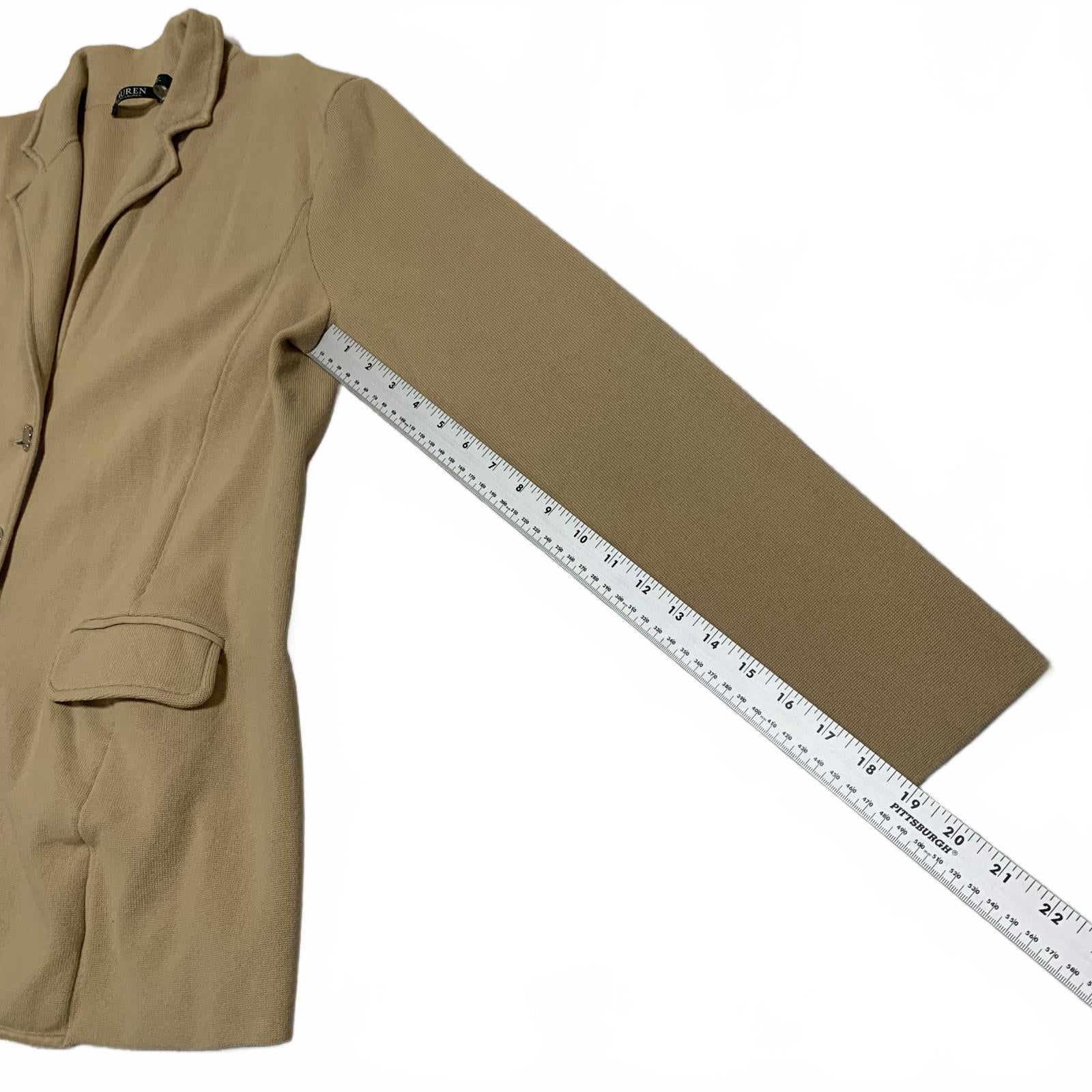 Chaqueta blazer beige Lauren Ralph Lauren para mujer, talla XL, moderna y ligera