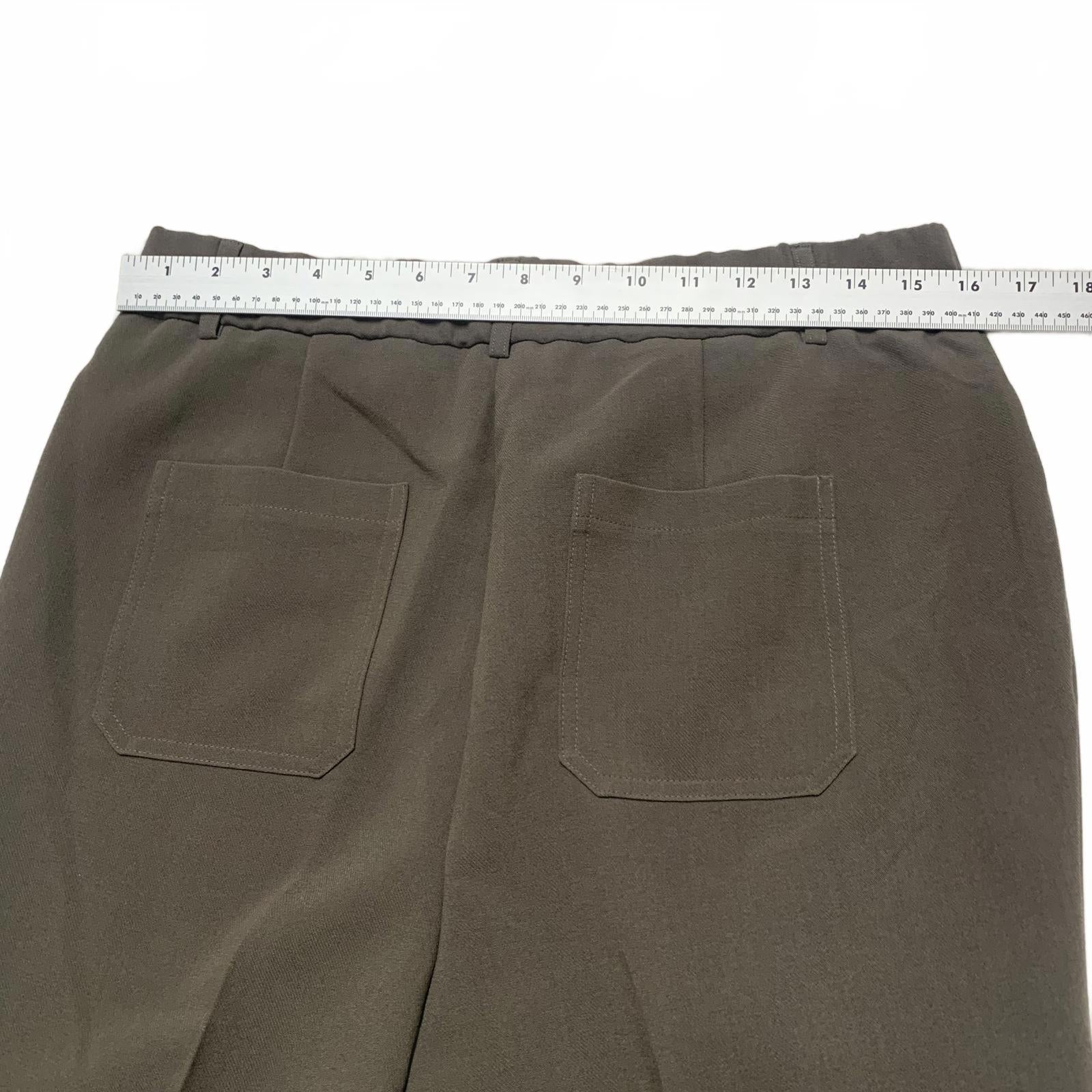 Pantalones anchos marrones con parches Adrianna Papell para mujer, talla 8, talla pequeña, ancho 32 x 26,5