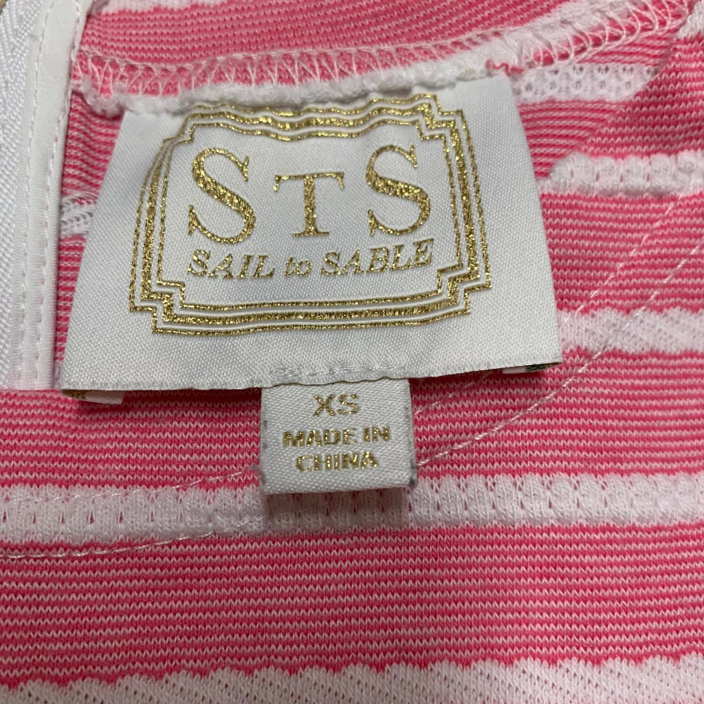 Vestido de verano de manga larga a rayas blancas y rosas de Sail to Sable Juniors, talla extra pequeña