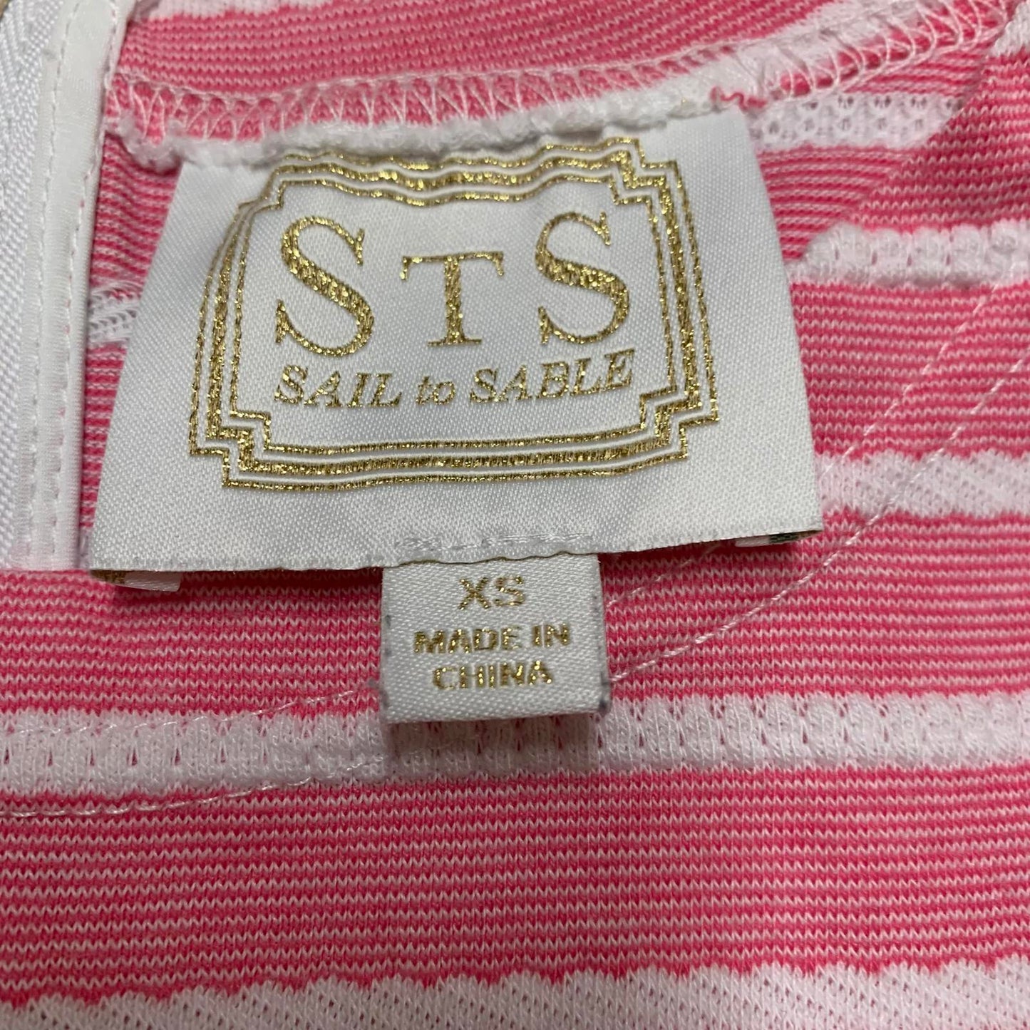 Sail to Sable Juniors Size X-Small Pink White Striped Long Sleeve Summer Dress