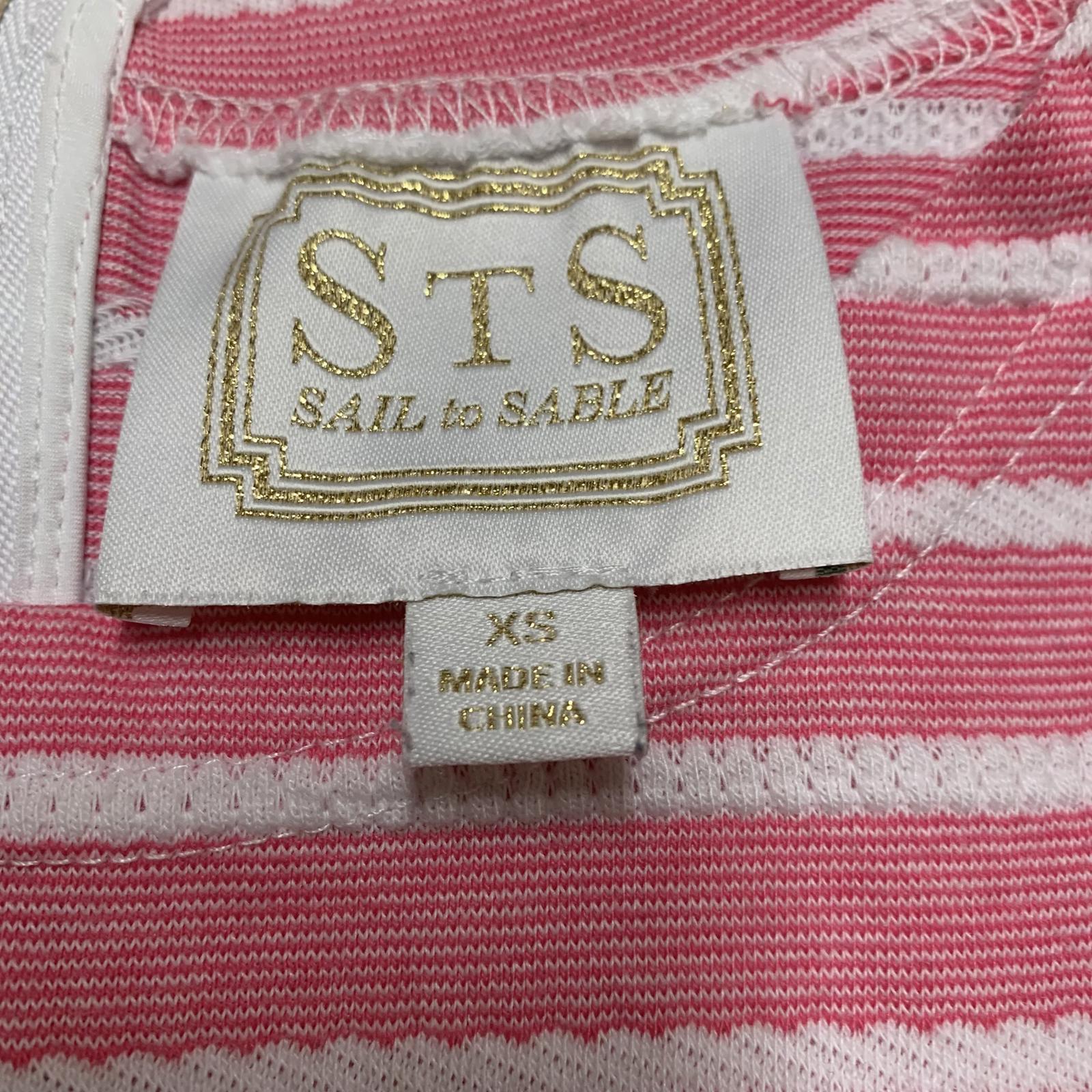 Vestido de verano de manga larga a rayas blancas y rosas de Sail to Sable Juniors, talla extra pequeña